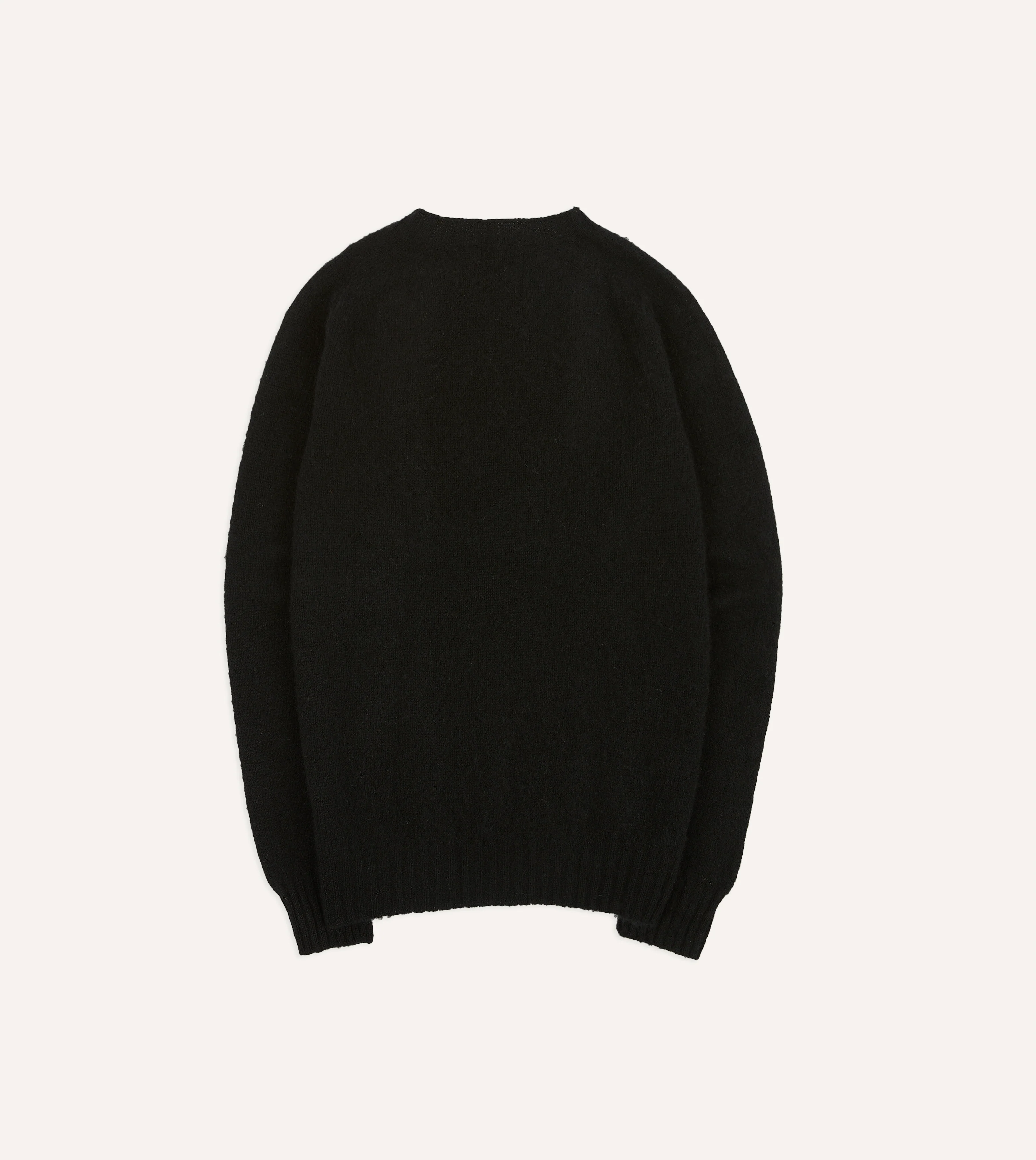 Black Brushed Shetland Crew Neck Jumper - Image 5