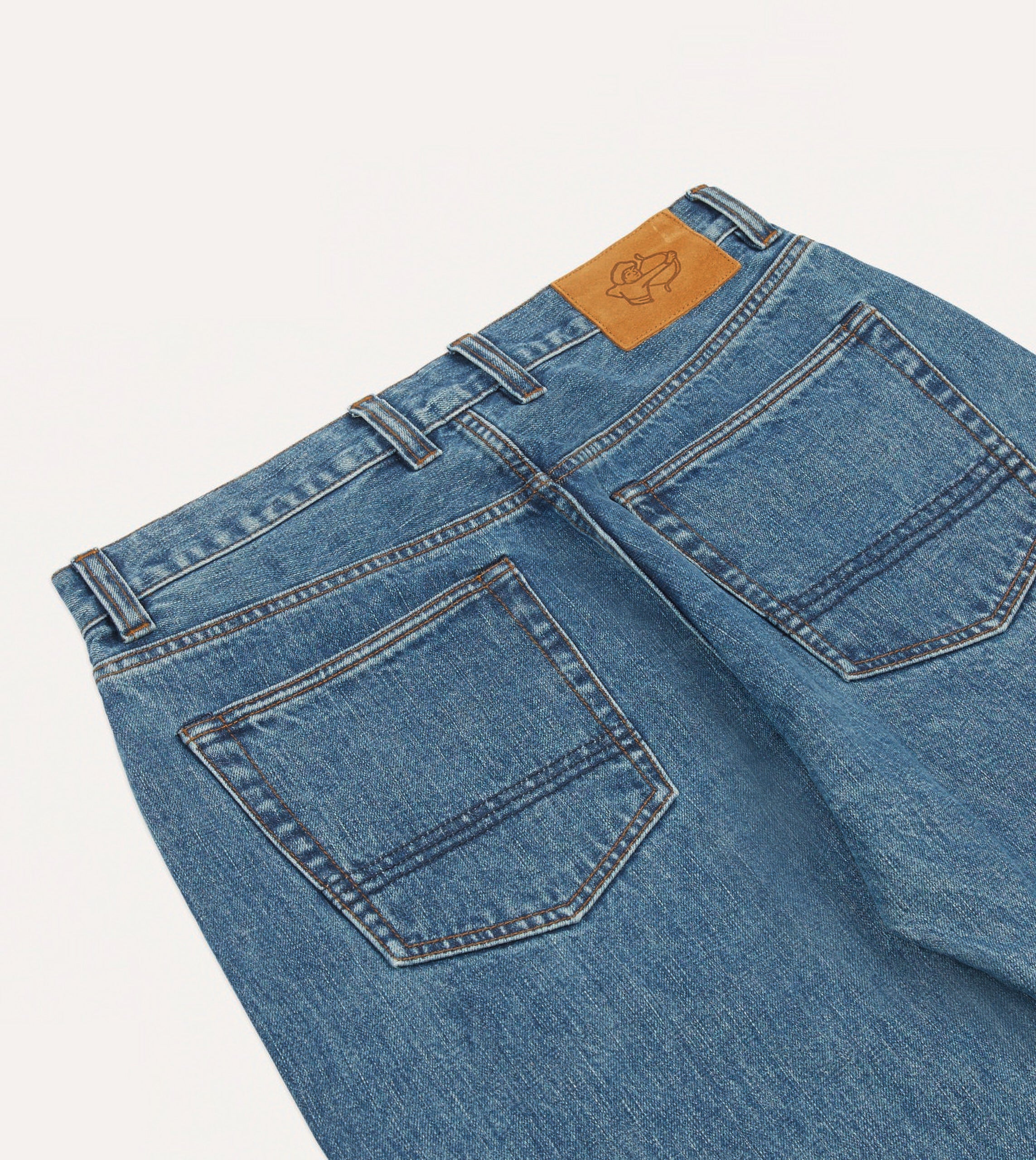 Bleach Wash 14.2oz Japanese Selvedge Denim Five-Pocket Jeans - Image 5