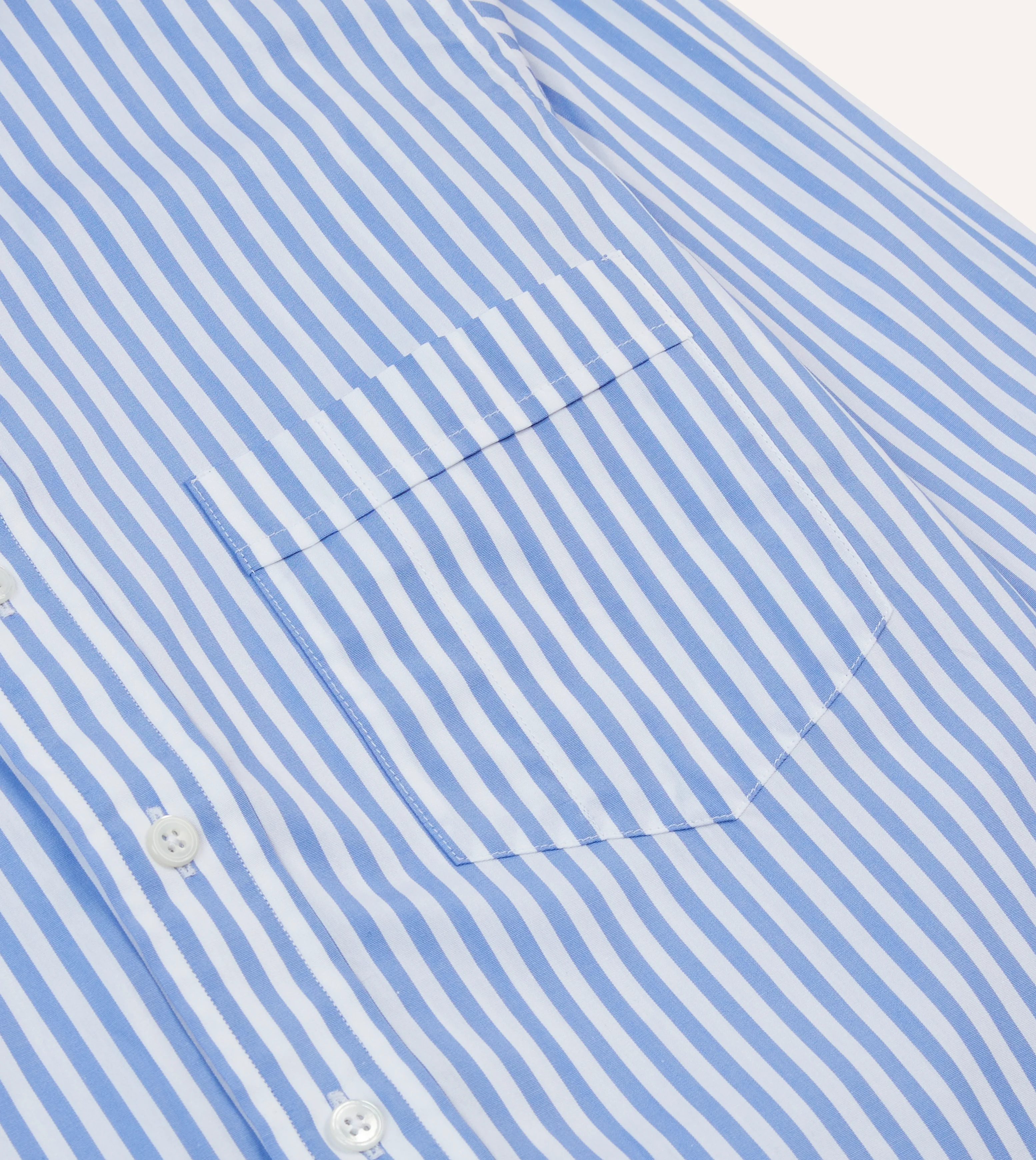 Blue Bengal Stripe Cotton Poplin Button-Down Shirt - Image 4