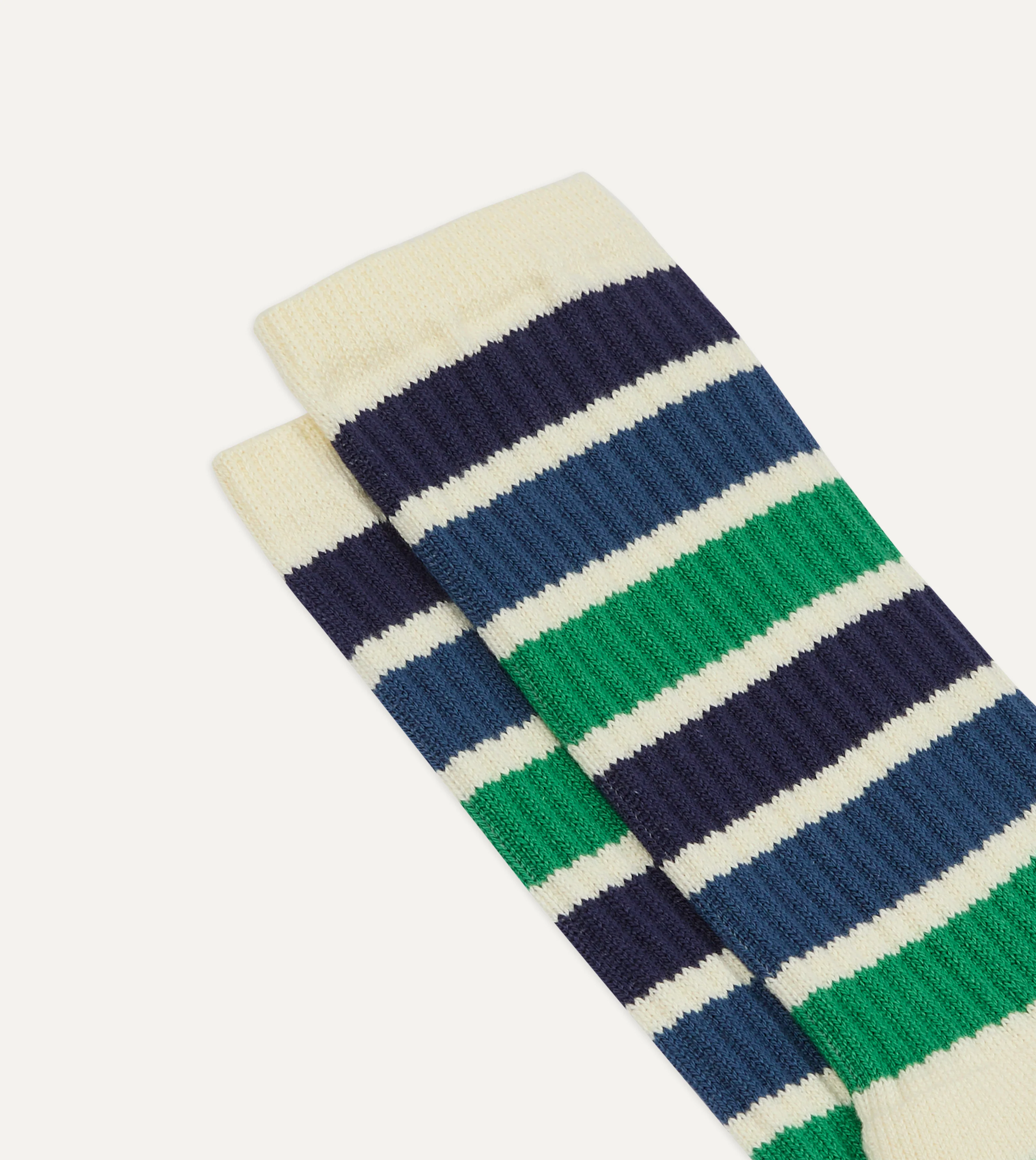 Blue, Green and Navy Striped Sport Socks - Image 3