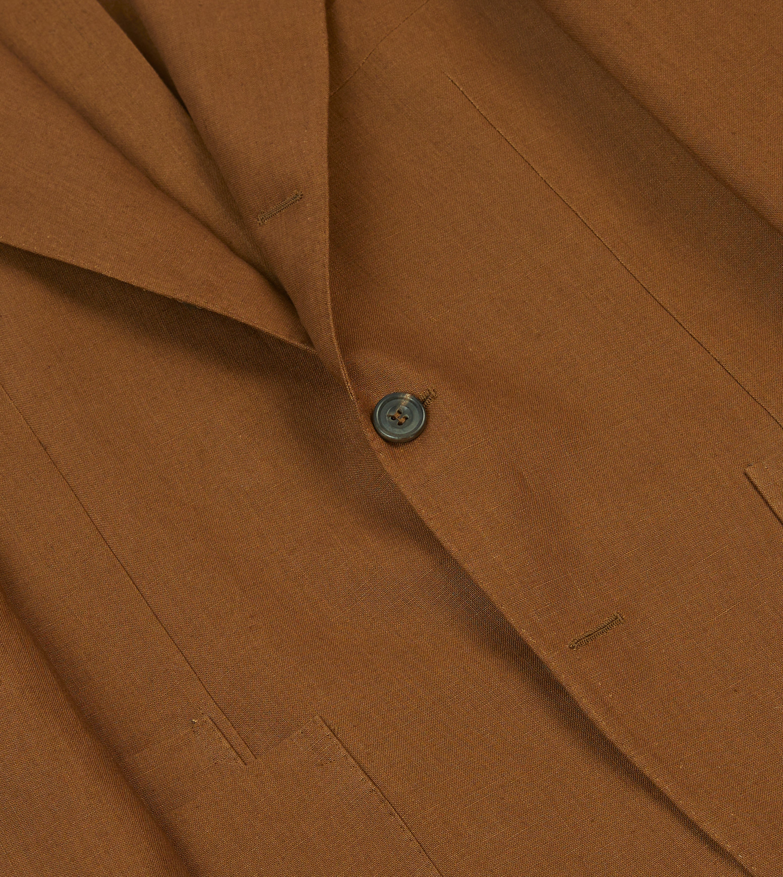 Brown Irish Linen Tailored Jacket - Image 4