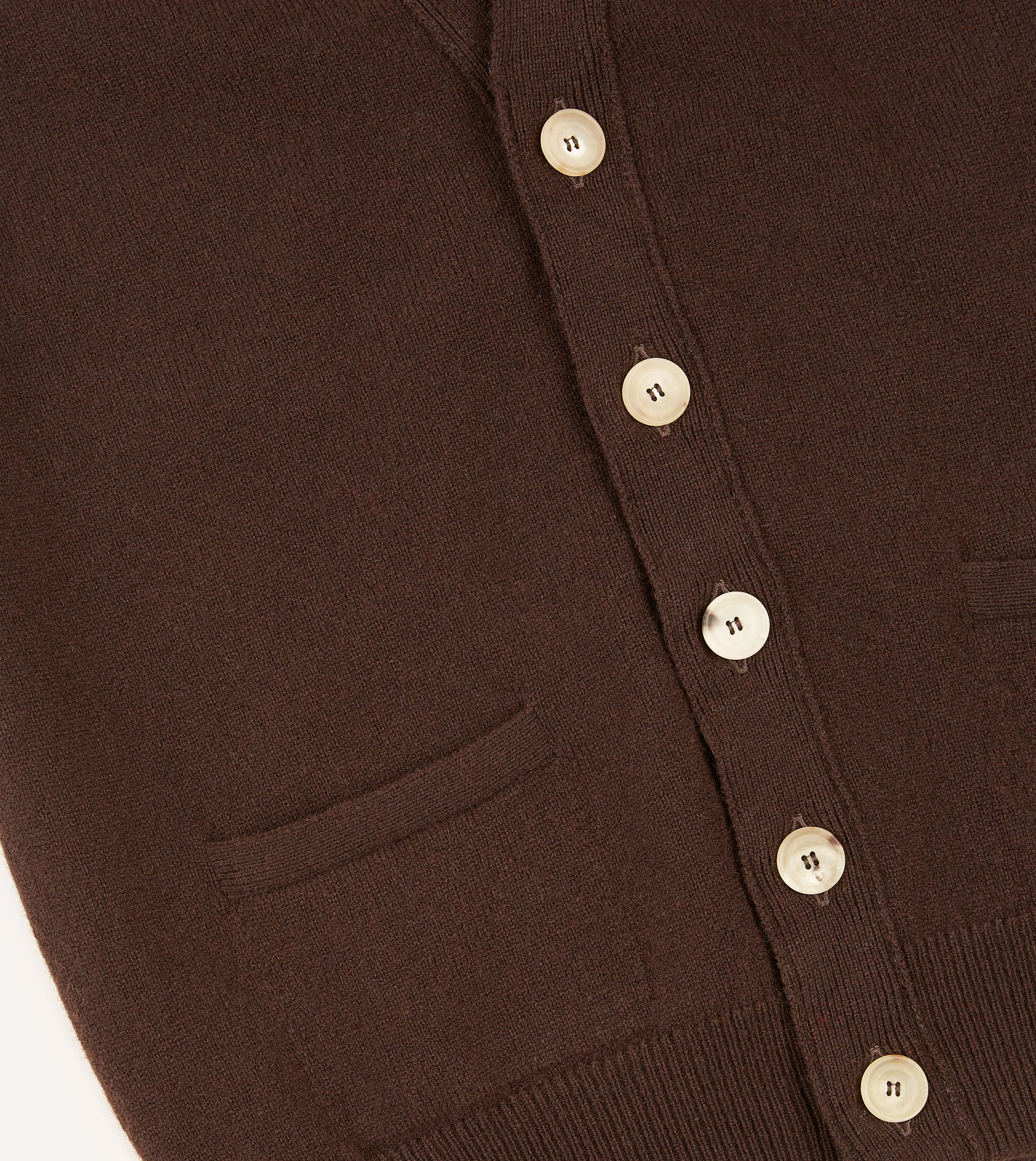 Brown Lambswool Sleeveless Cardigan - Image 4