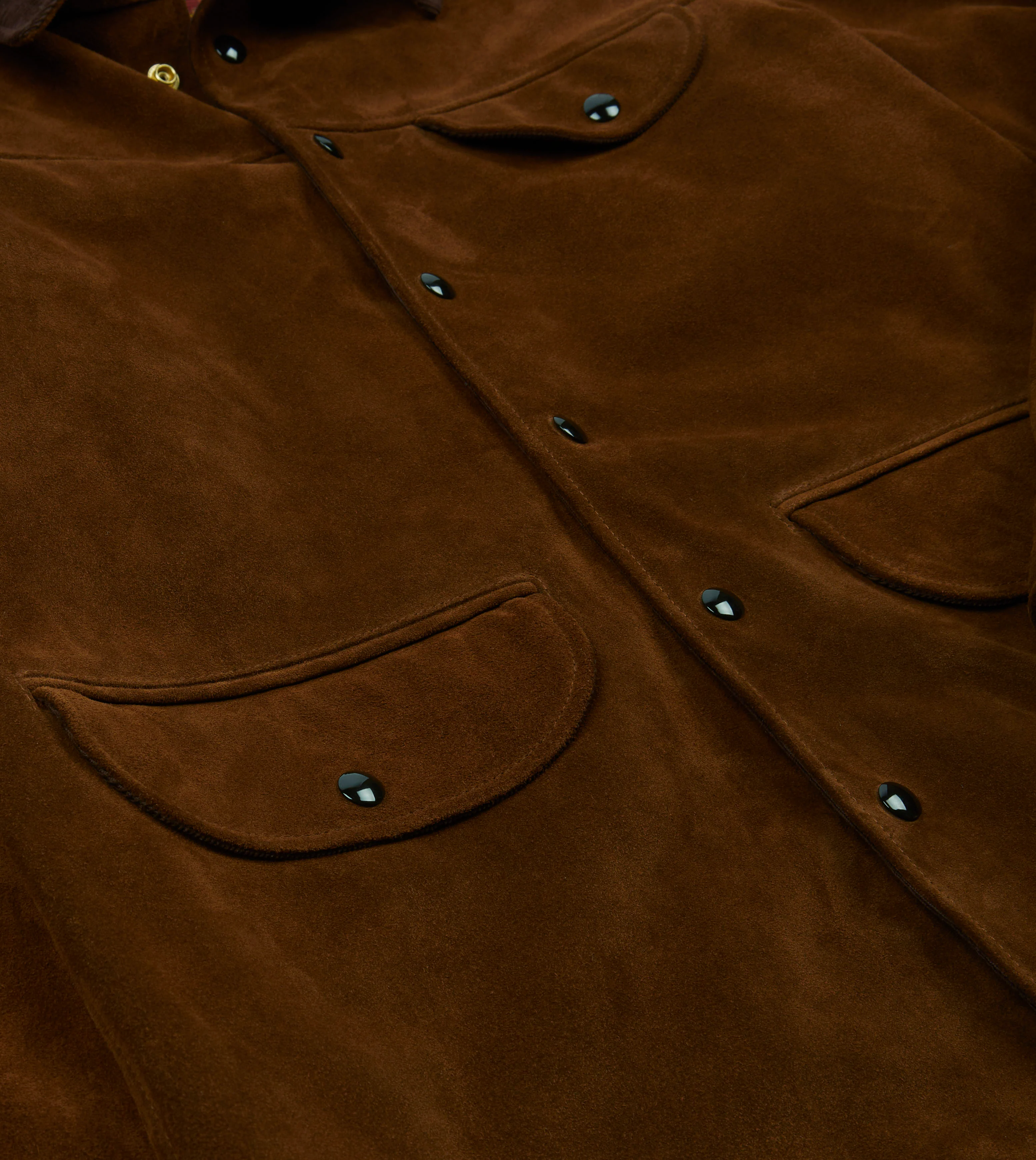 Brown Suede Car Coat with Blanket Lining - Image 4