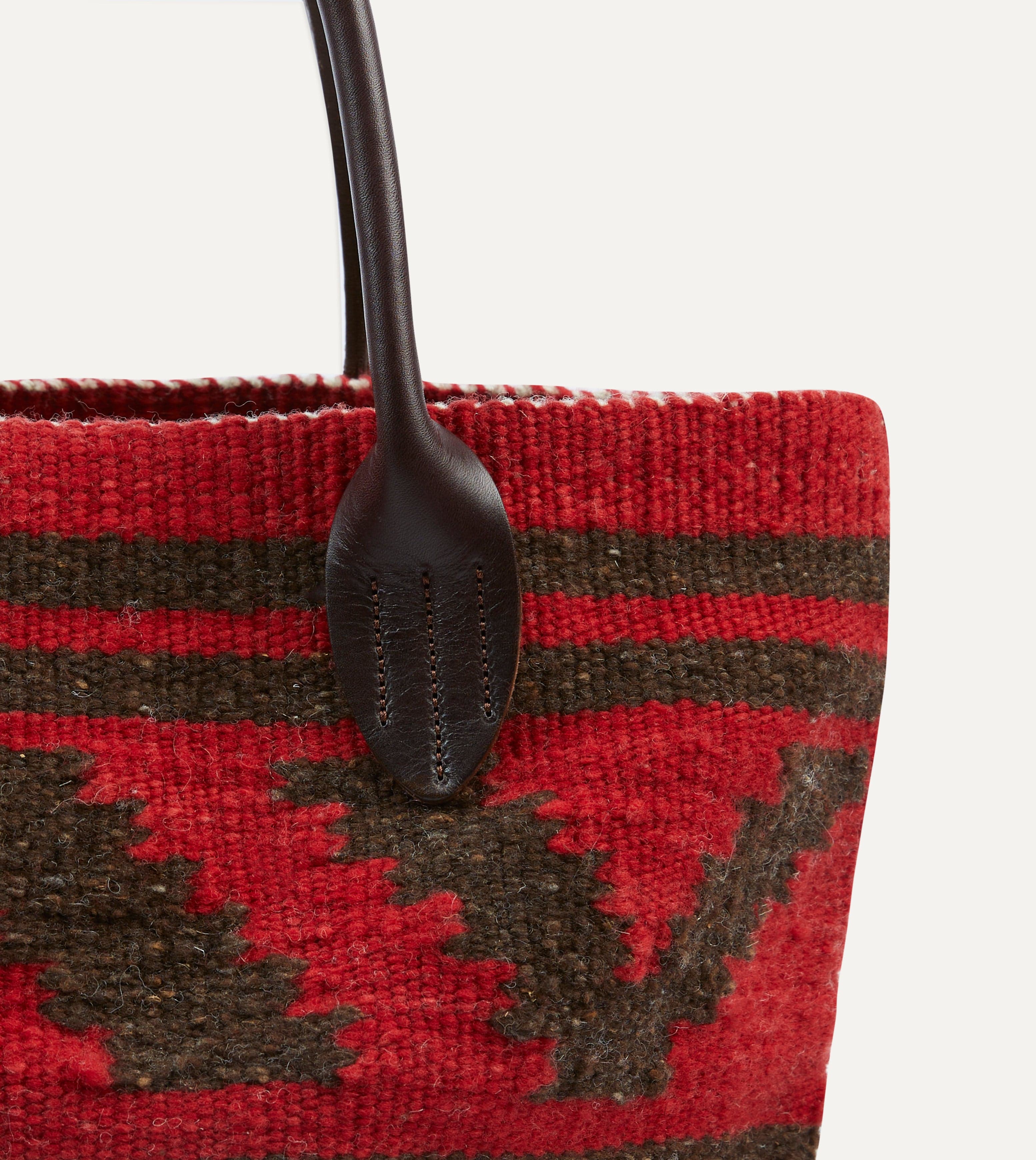 Chamula Antique Red Wool Blanket Tote - Image 3