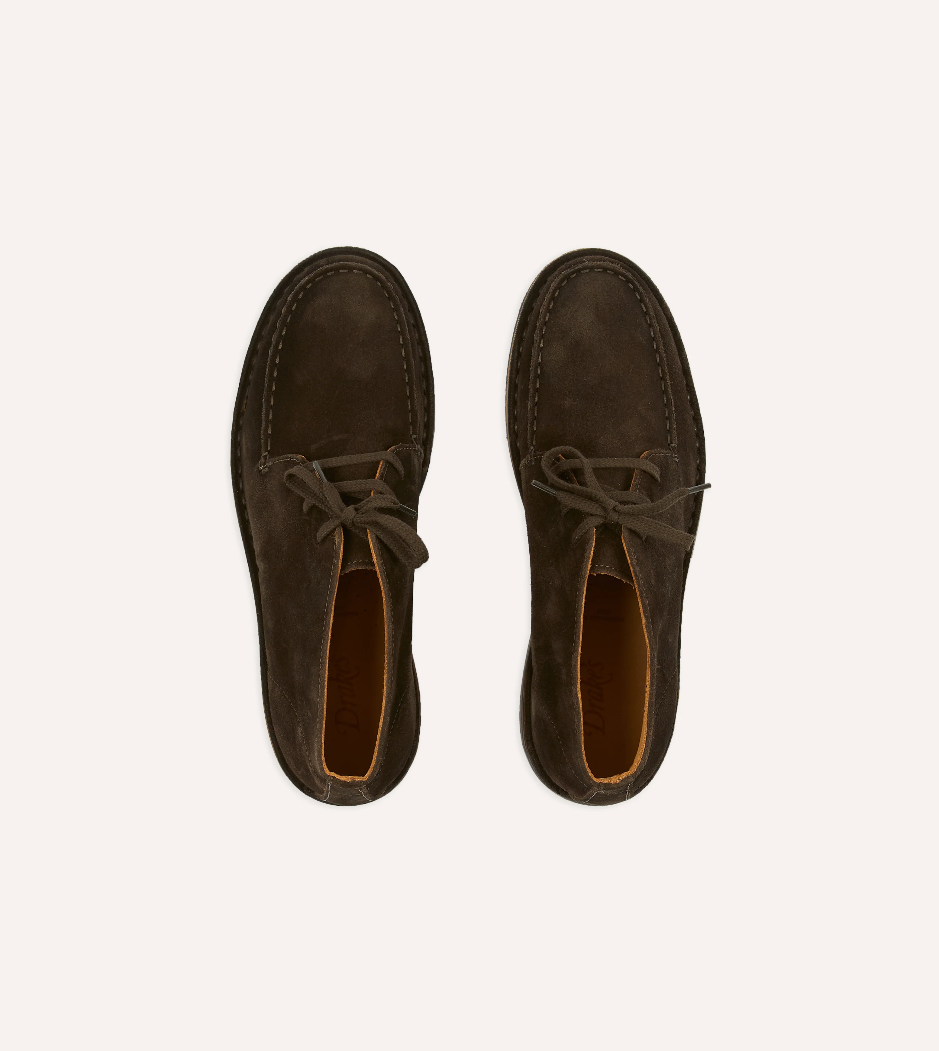 Crosby Moc-Toe Chukka Boot Dark Brown Roughout Suede with Rubber Sole - Image 4