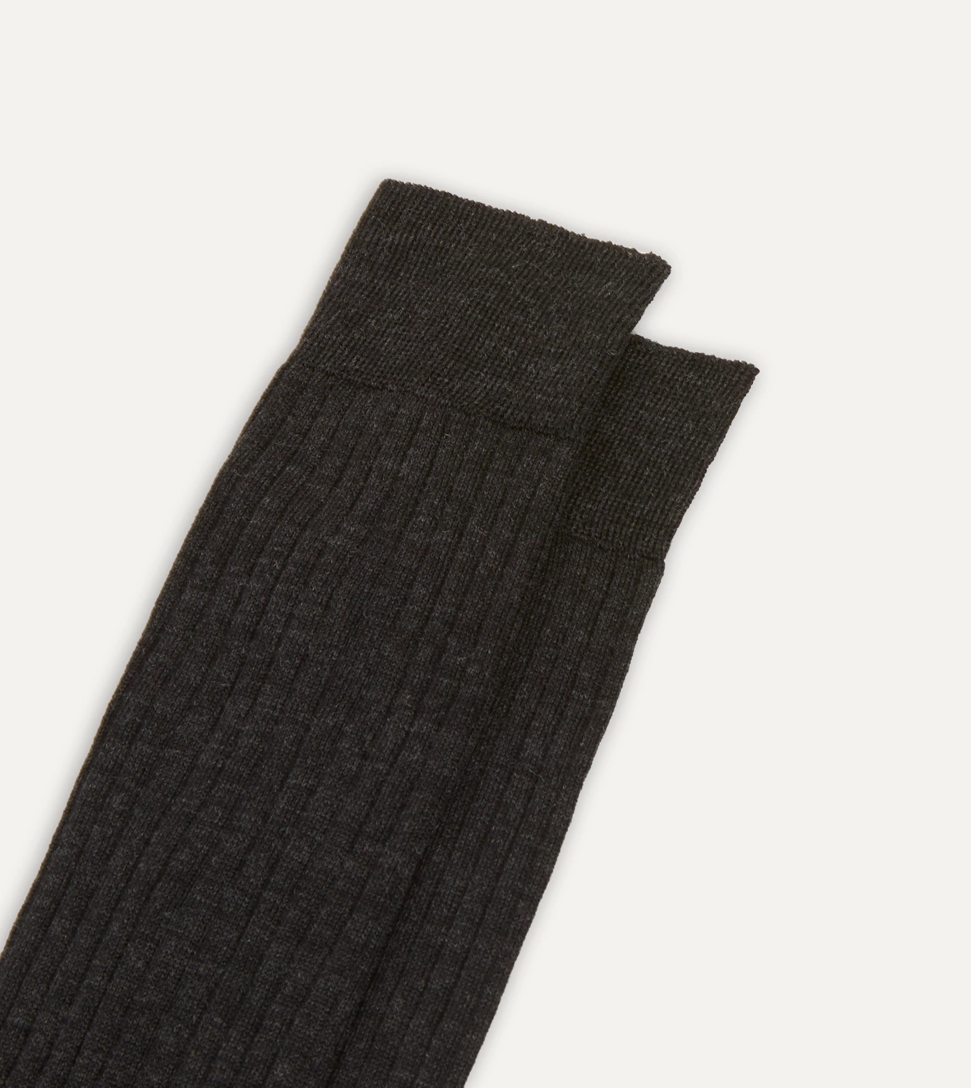 Dark Grey Wool Over-The-Calf Sock - Image 3