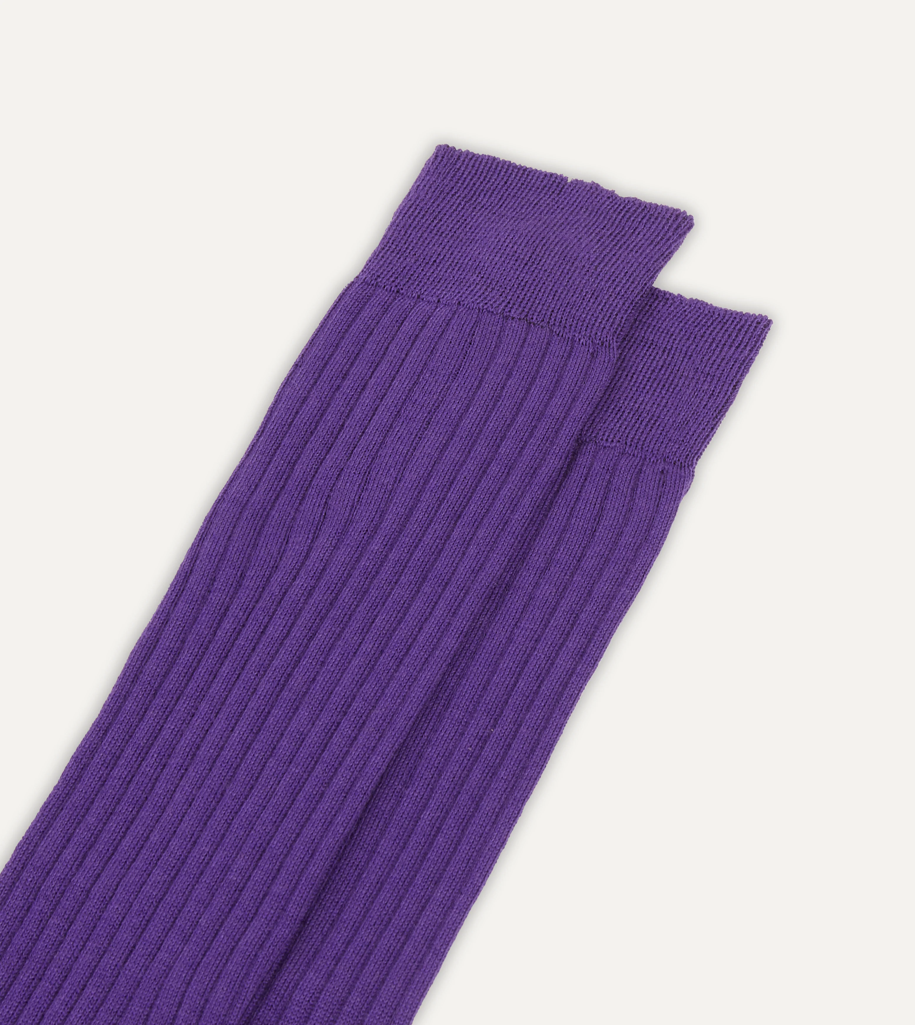 Dark Purple Wool Over-the-Calf Socks - Image 3