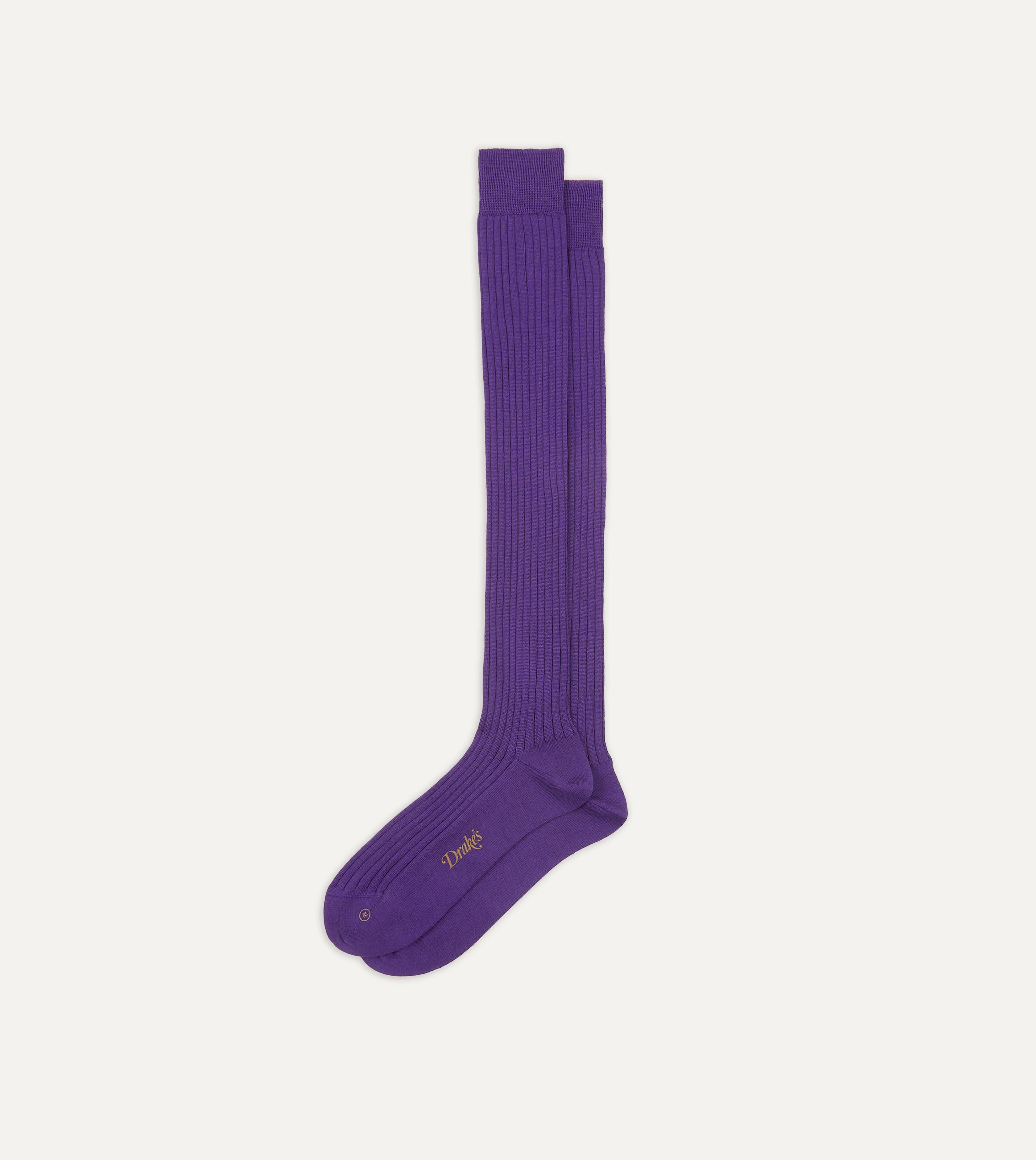 Dark Purple Wool Over-the-Calf Socks - Image 4