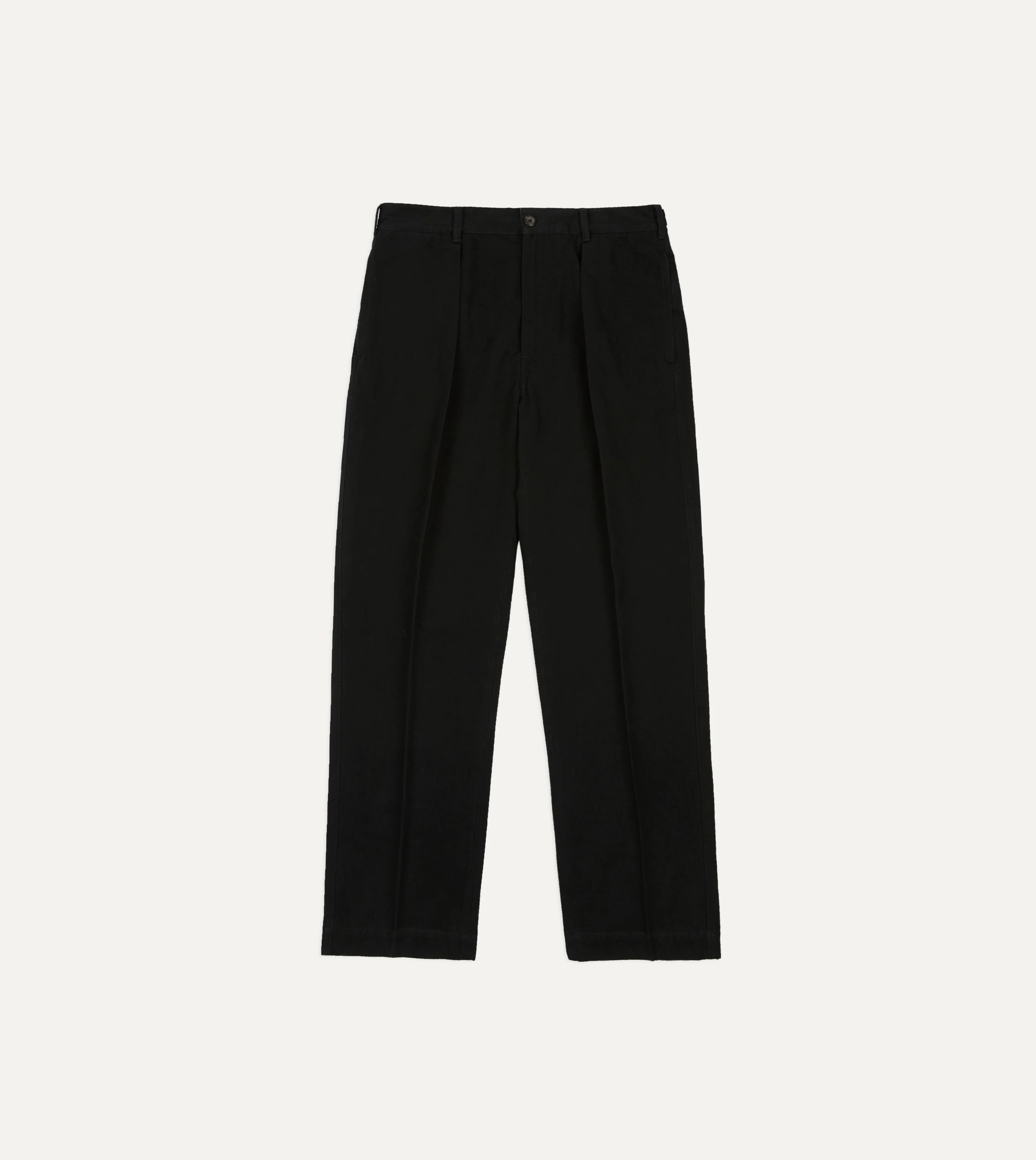 Drake's by A. Levine Black Cotton-Linen Games Trousers - Image 3