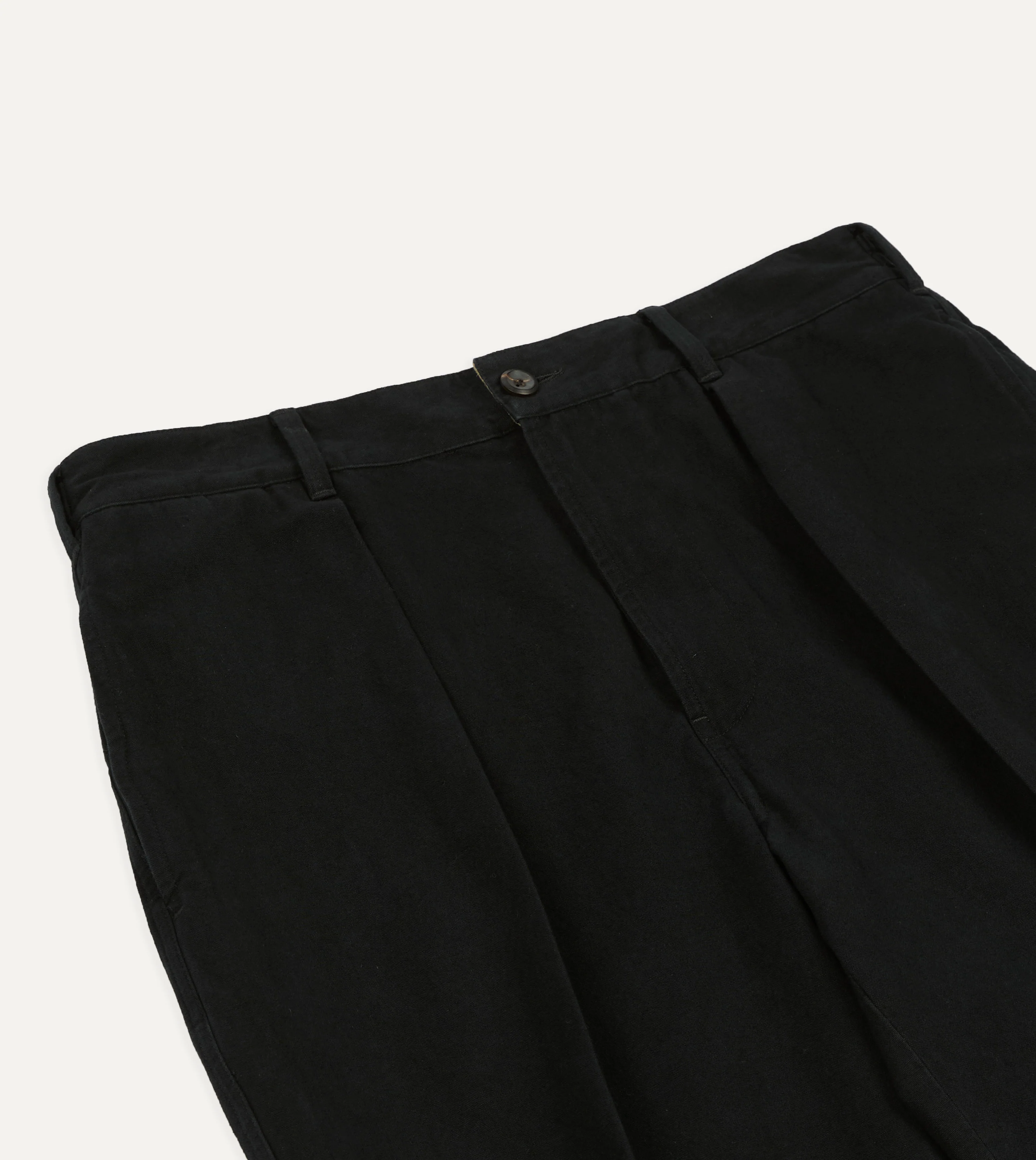 Drake's by A. Levine Black Cotton-Linen Games Trousers - Image 4