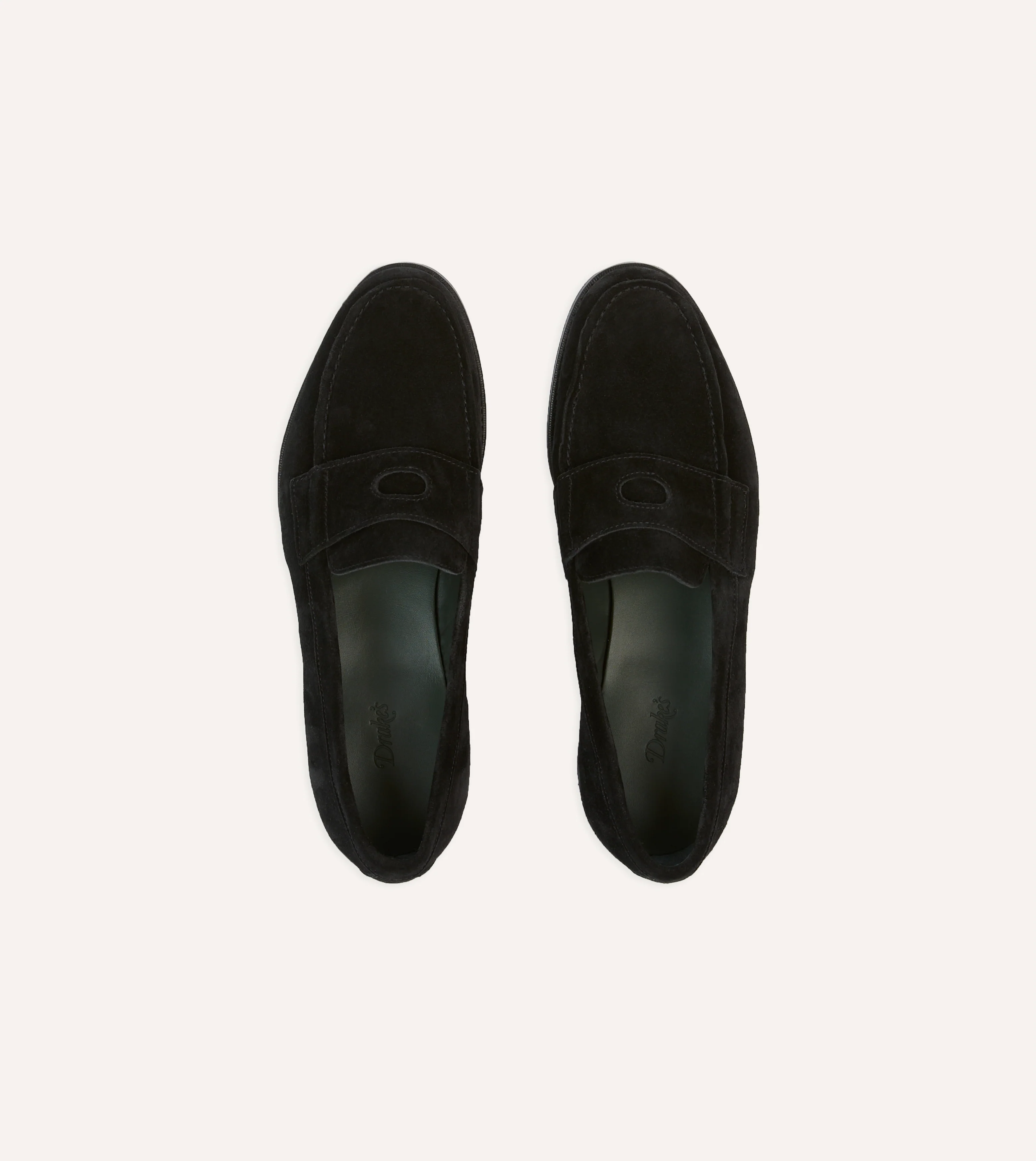 Drake's by A. Levine Black Suede Charles Mk II Goodyear Welted Penny Loafer - Image 4