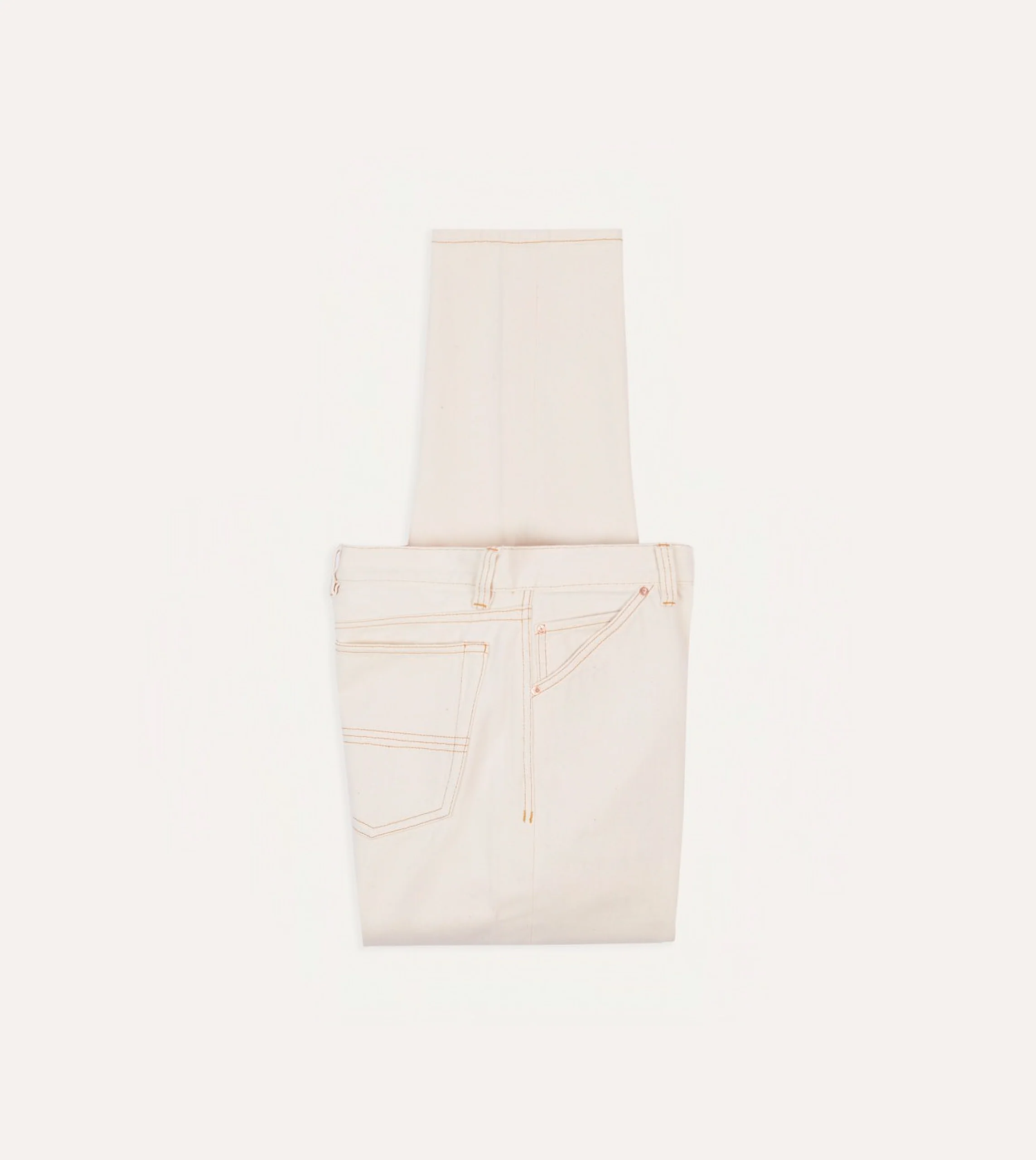 Ecru 12.7oz Selvedge Denim Contrast Stitch Five-Pocket Jeans - Image 3