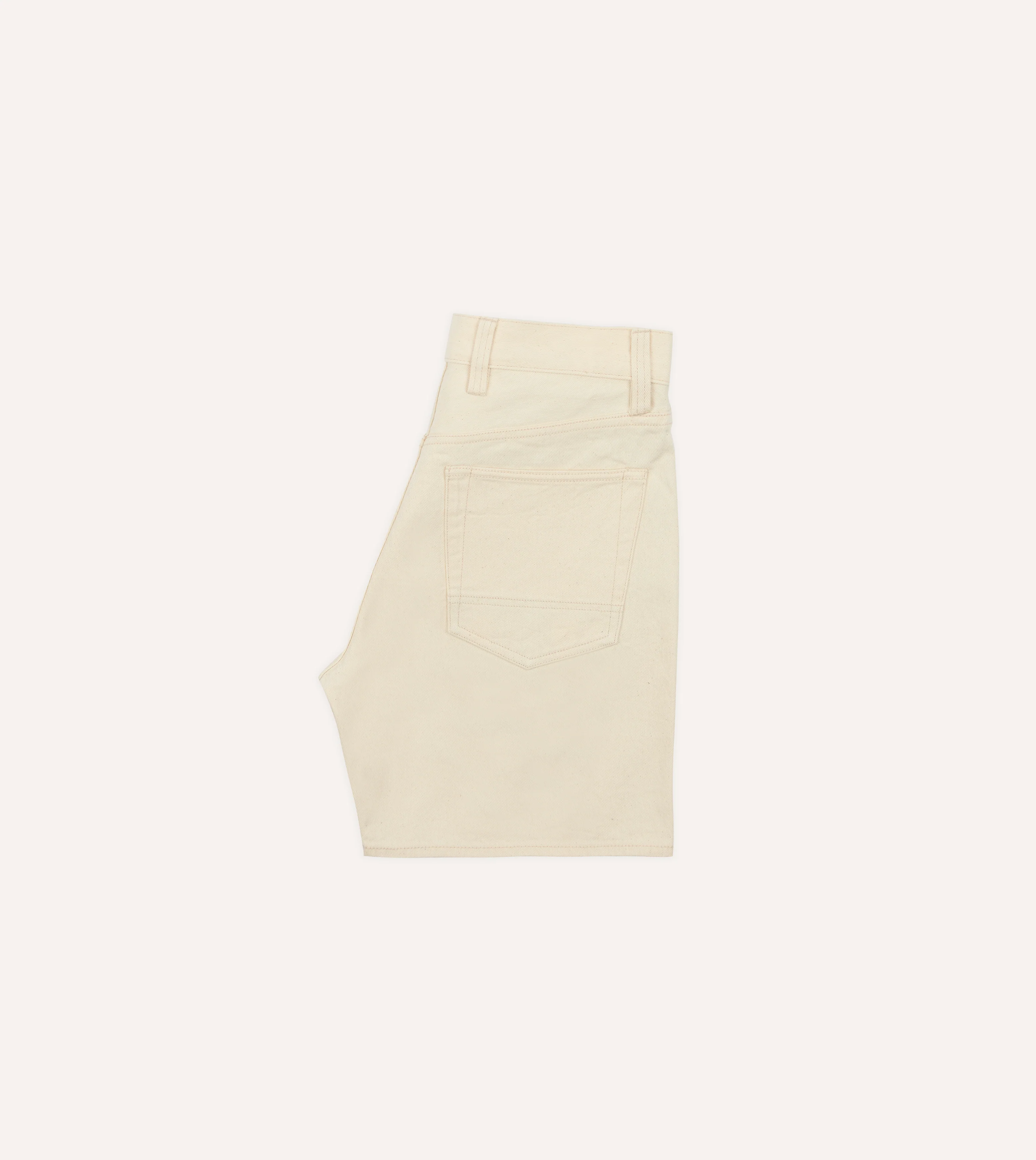 Ecru 12.7oz Selvedge Denim Five-Pocket Shorts - Image 5