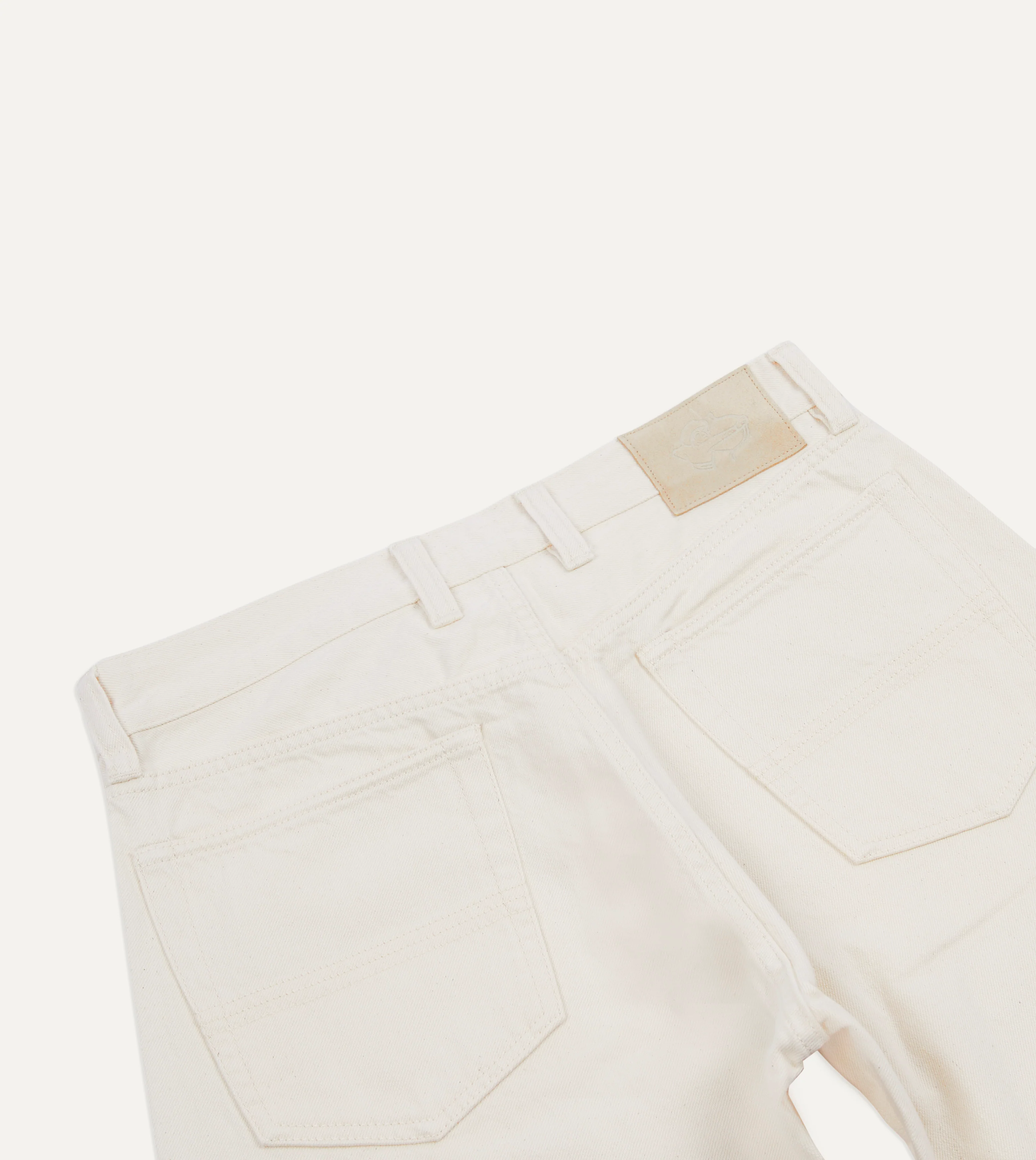 Ecru 12.7oz Selvedge Denim Tonal Stitch Five-Pocket Jeans - Image 5