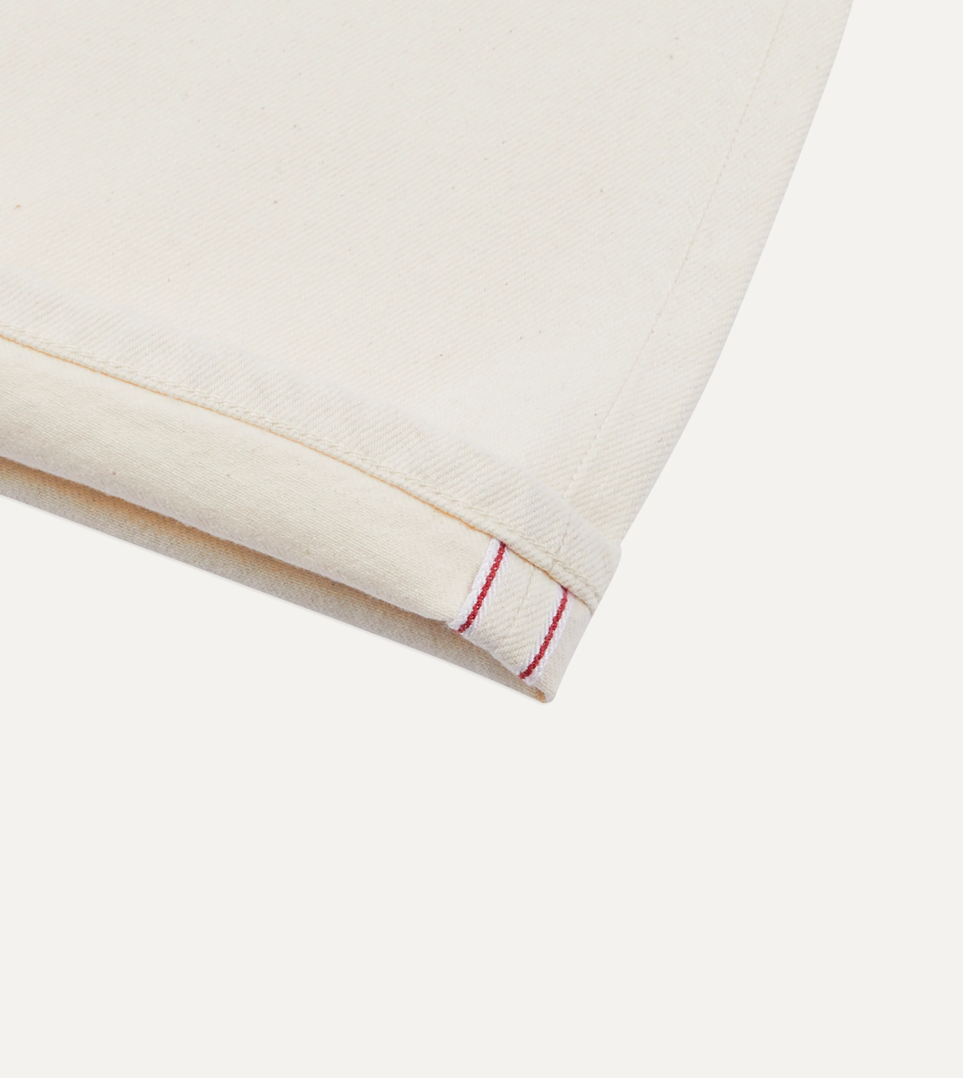 Ecru 12.7oz Selvedge Denim Tonal Stitch Five-Pocket Jeans - Image 7