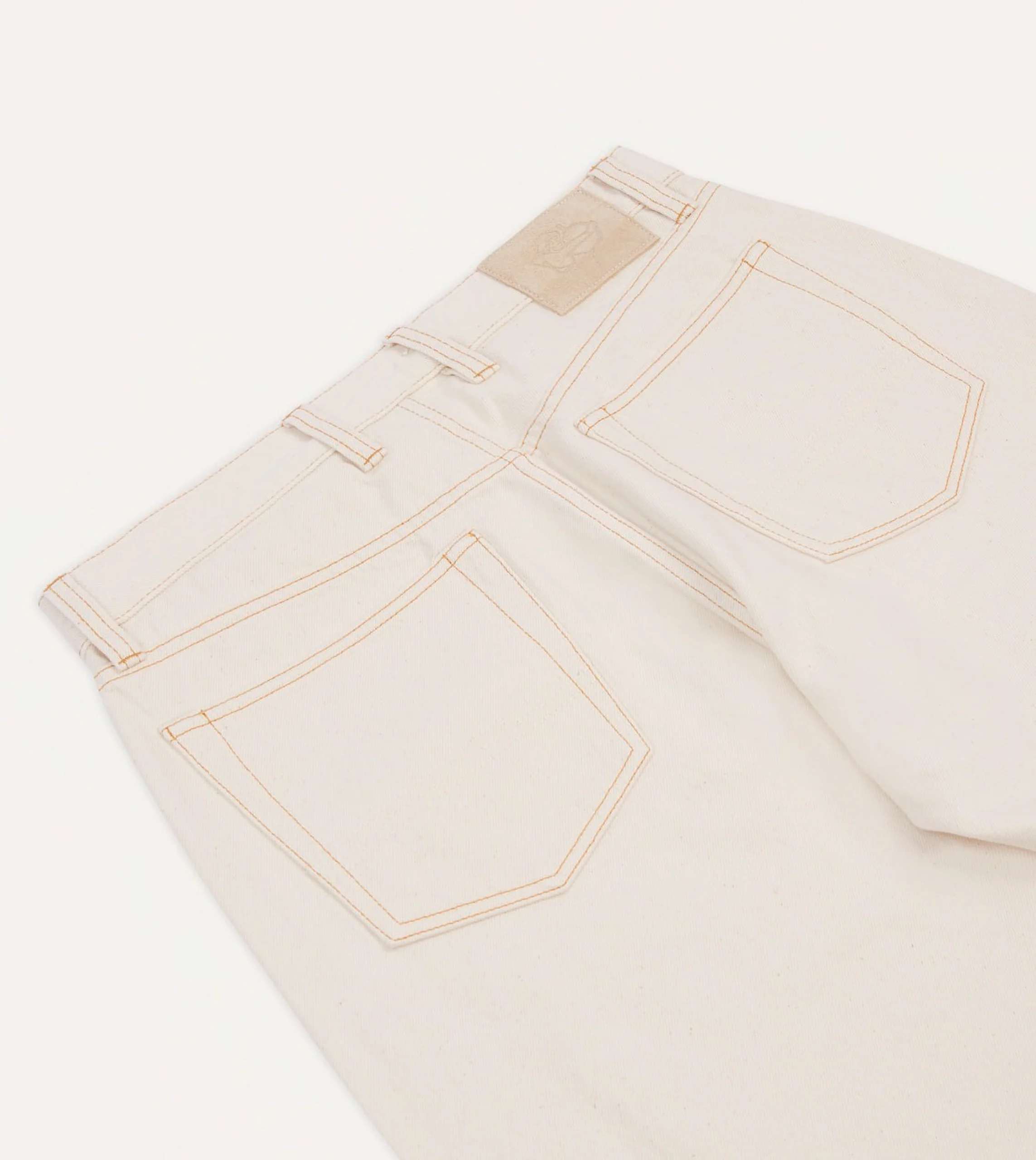 Ecru 13.2oz Denim Five-Pocket Jeans - Image 5