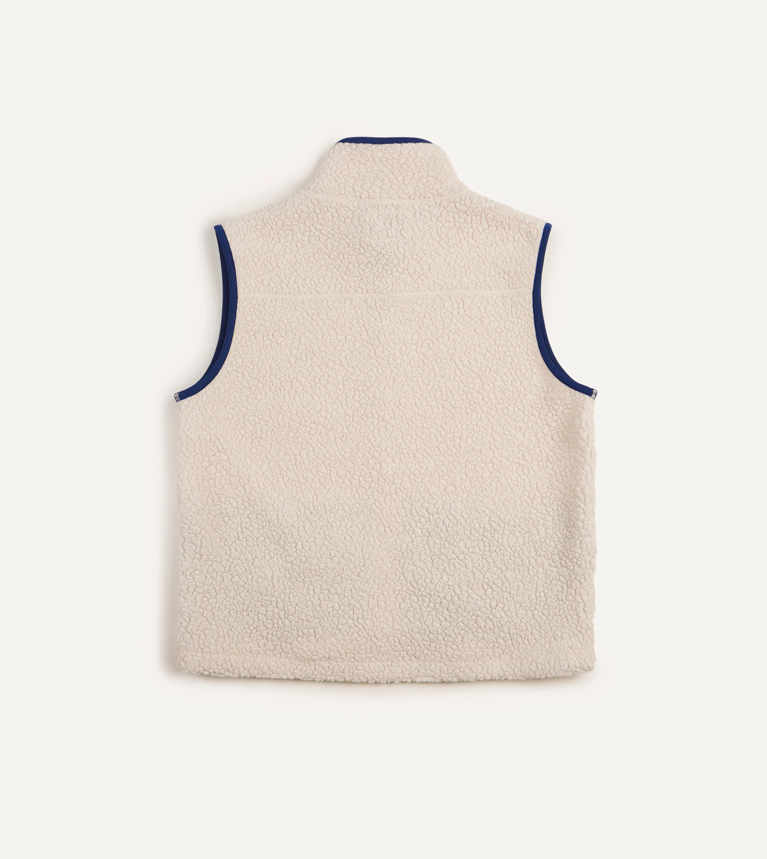 Ecru Boucle Wool Zip Fleece Vest - Image 6