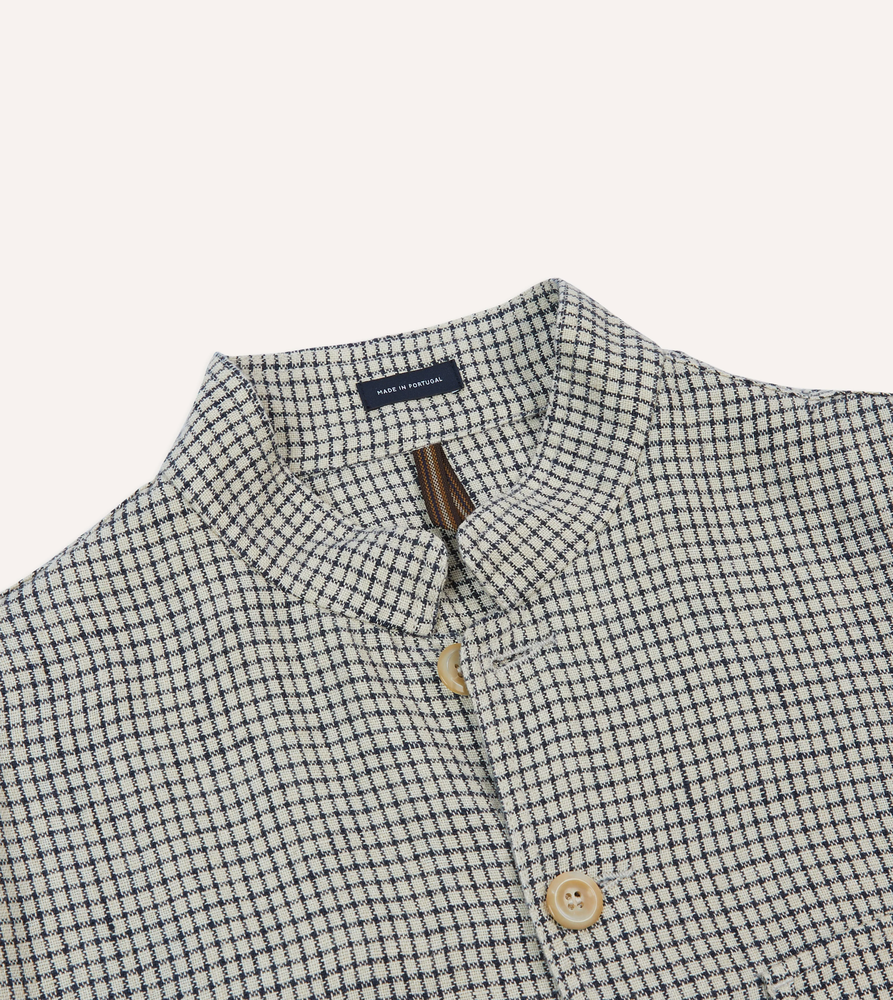 Ecru Check Linen Forestiere Jacket - Image 3