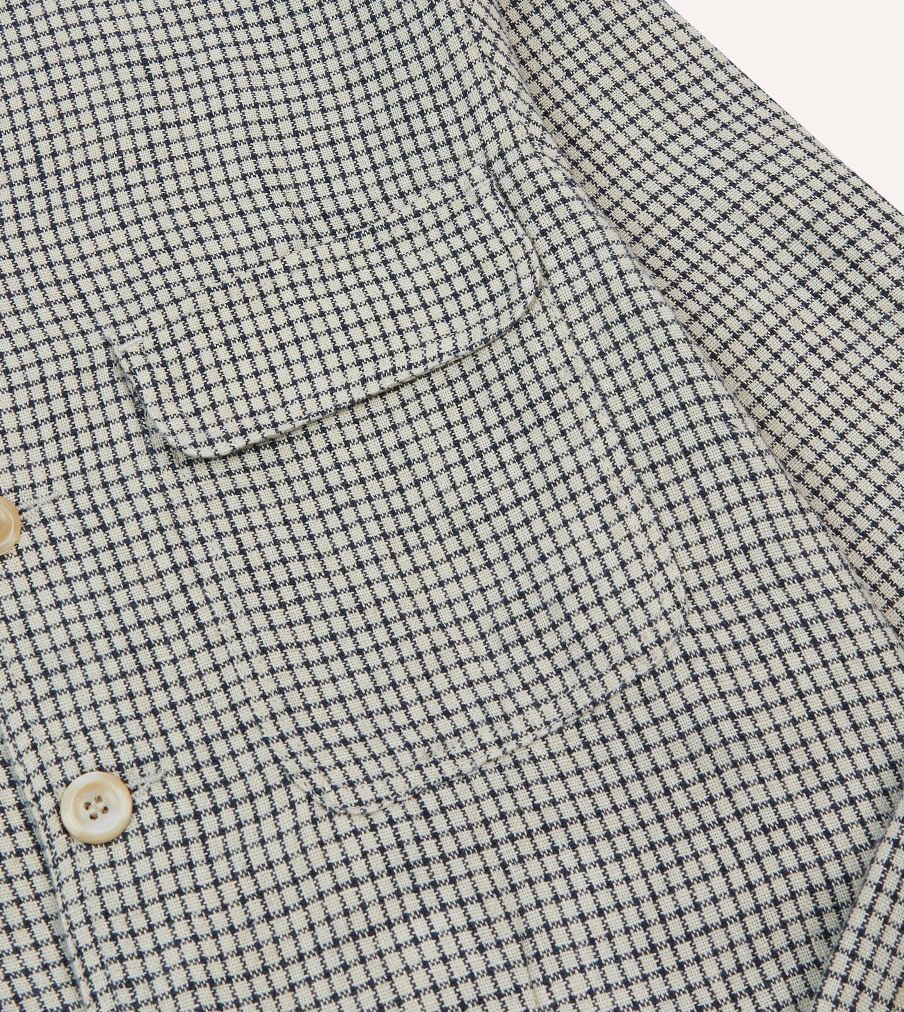 Ecru Check Linen Forestiere Jacket - Image 4