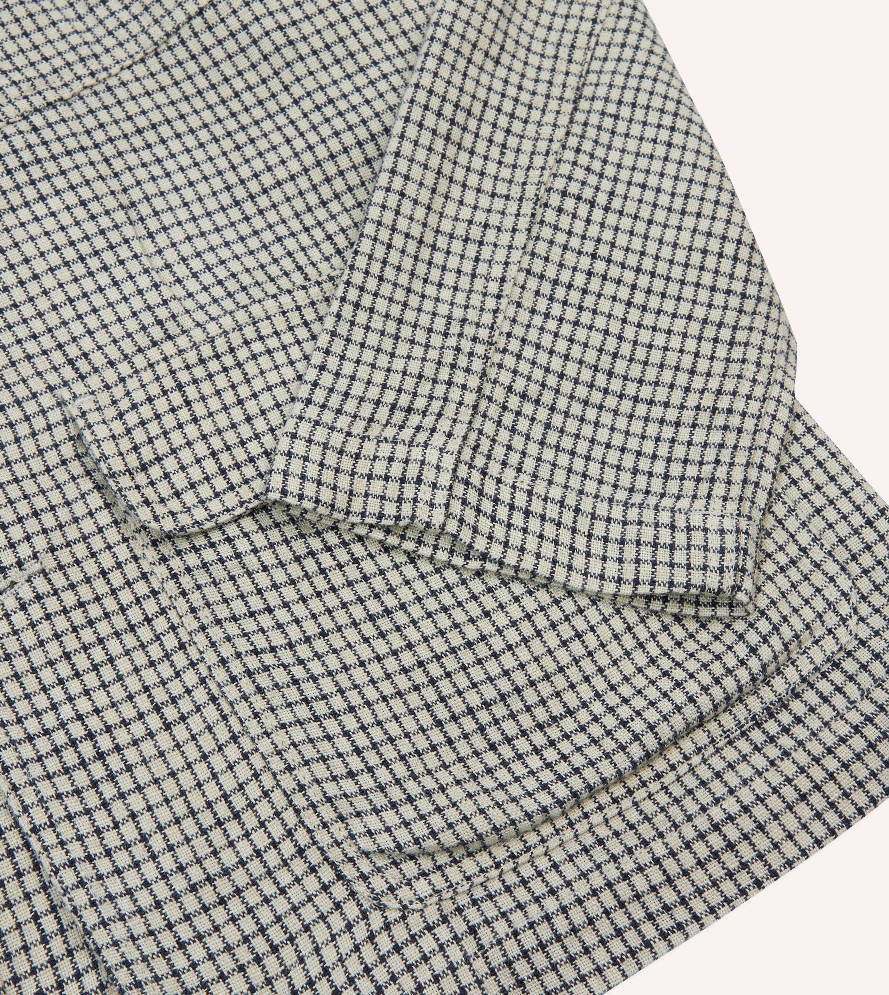Ecru Check Linen Forestiere Jacket - Image 5