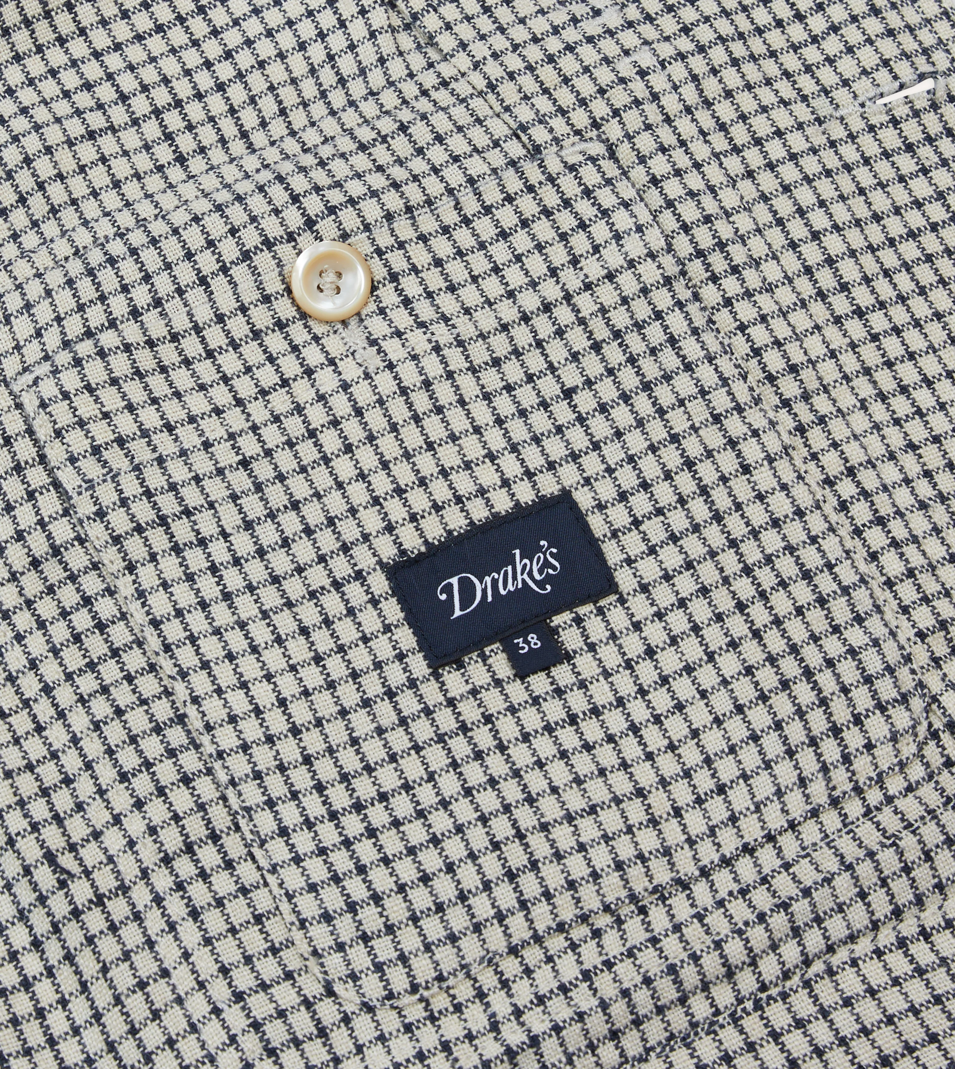 Ecru Check Linen Forestiere Jacket - Image 7