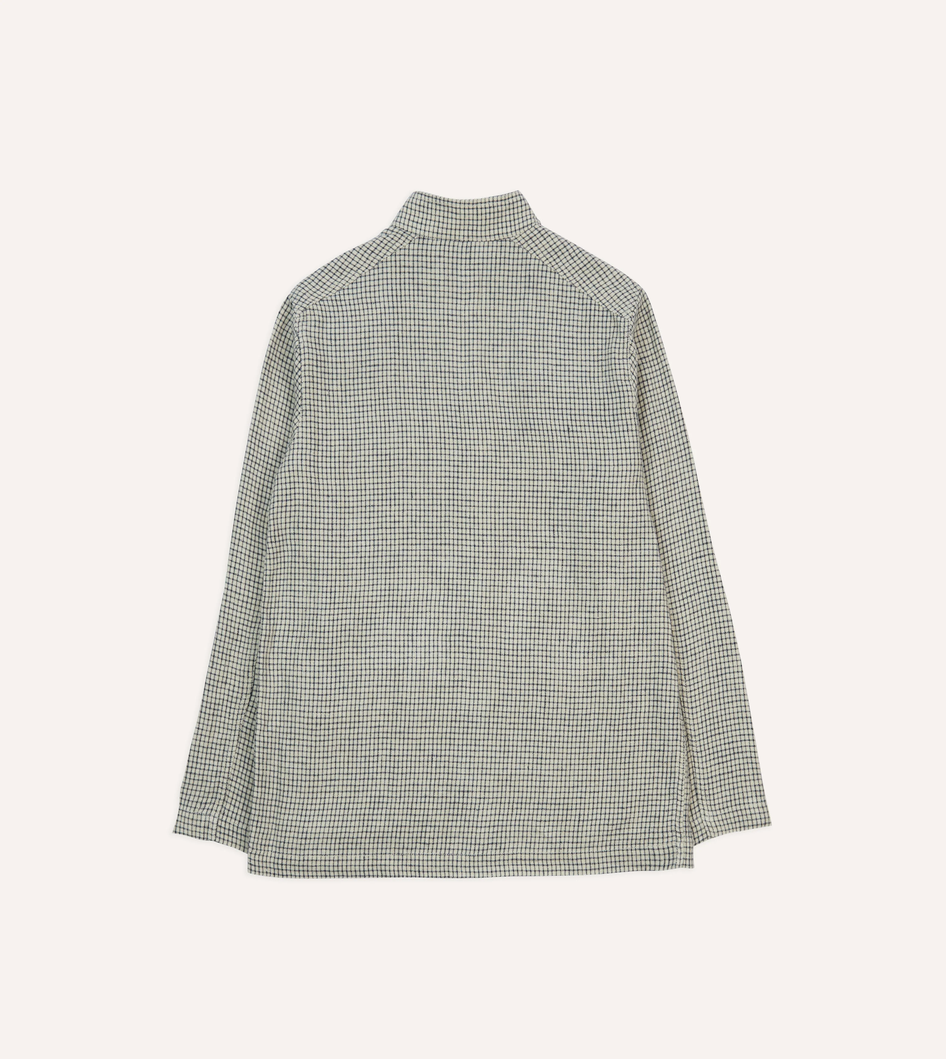 Ecru Check Linen Forestiere Jacket - Image 8