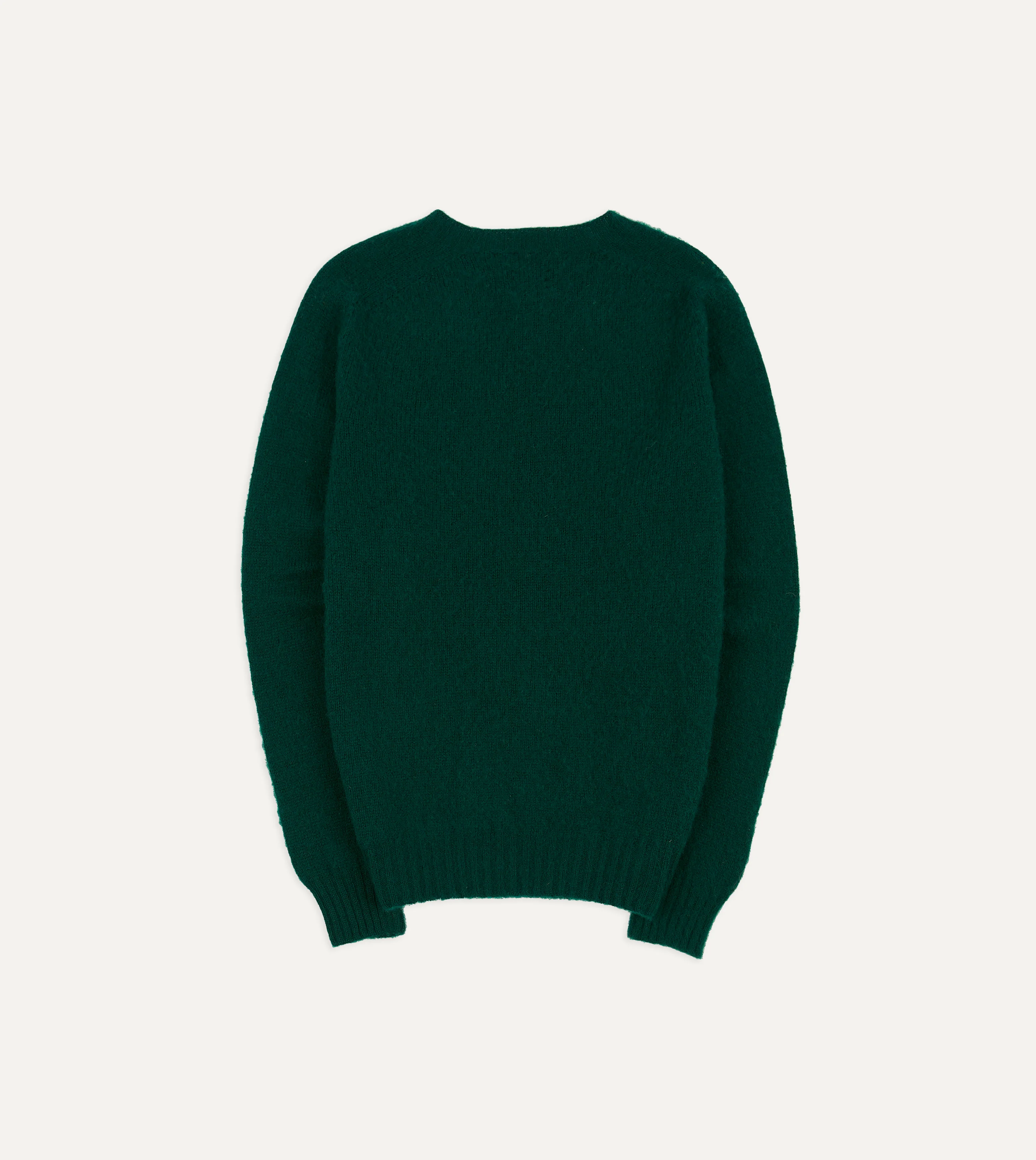 Forest Green Brushed Shetland Crew Neck Jumper - Image 5