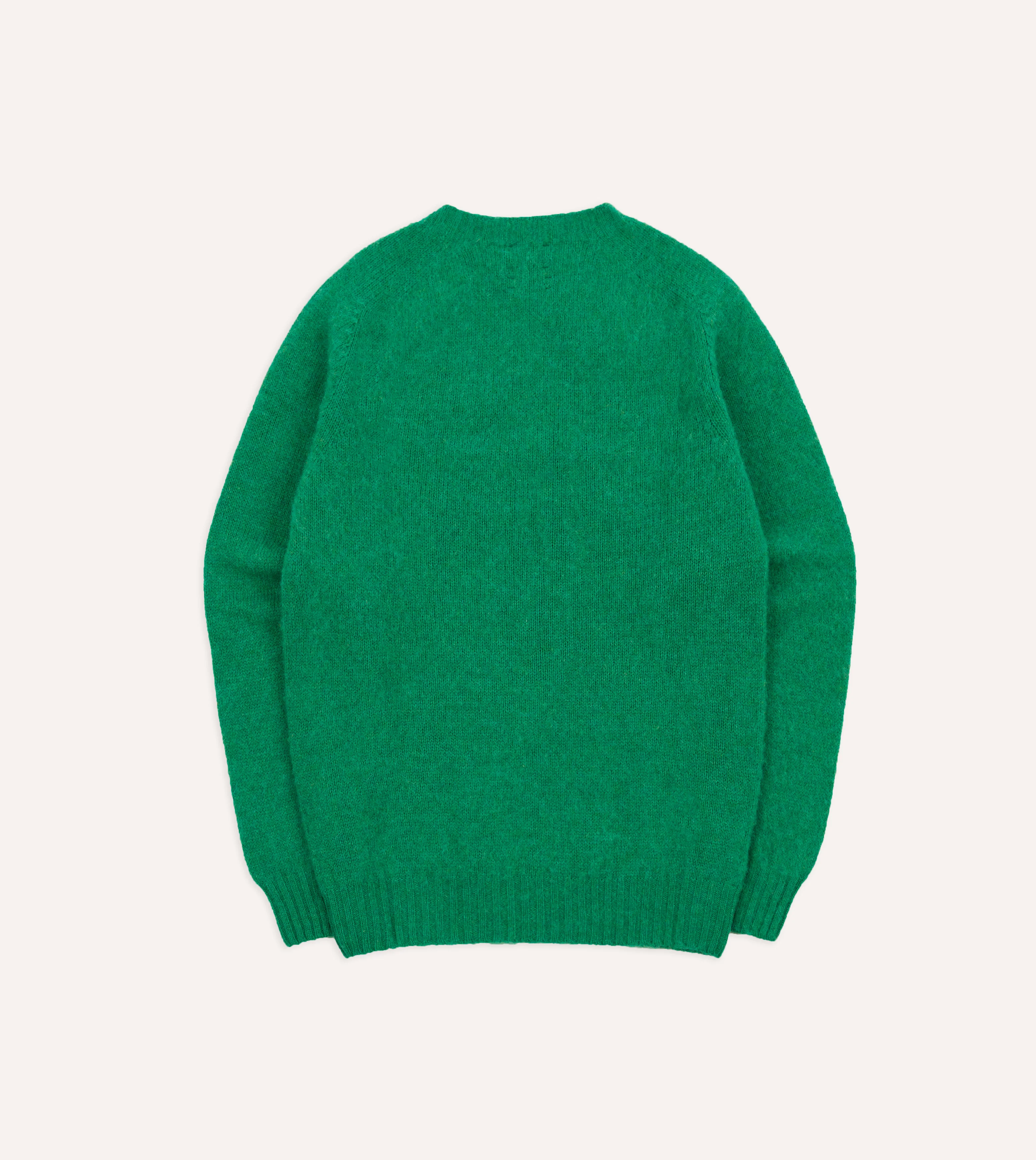 Green Brushed Shetland Crew Neck Jumper - Image 5