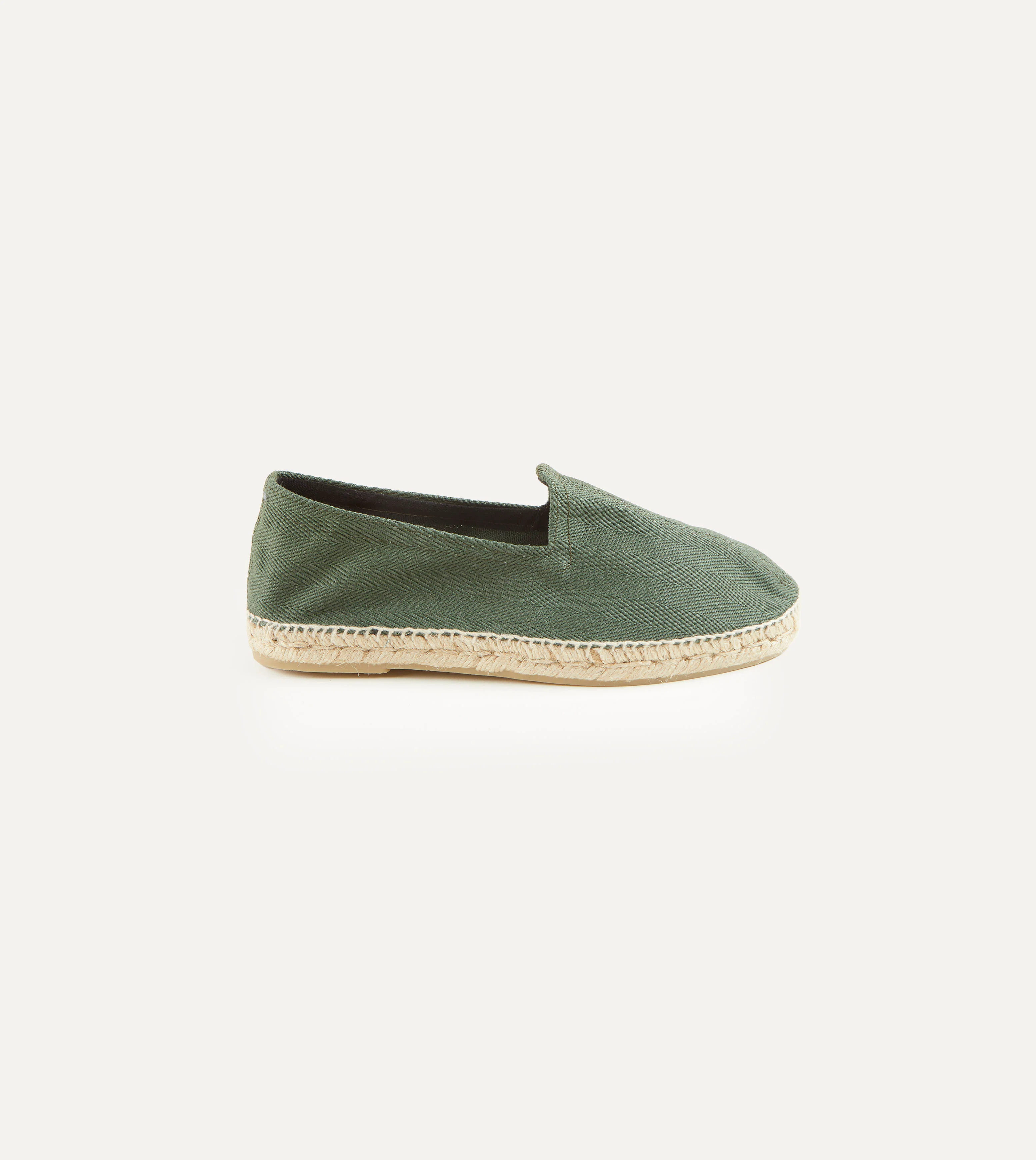 Green Herringbone Cotton Espadrilles - Image 6