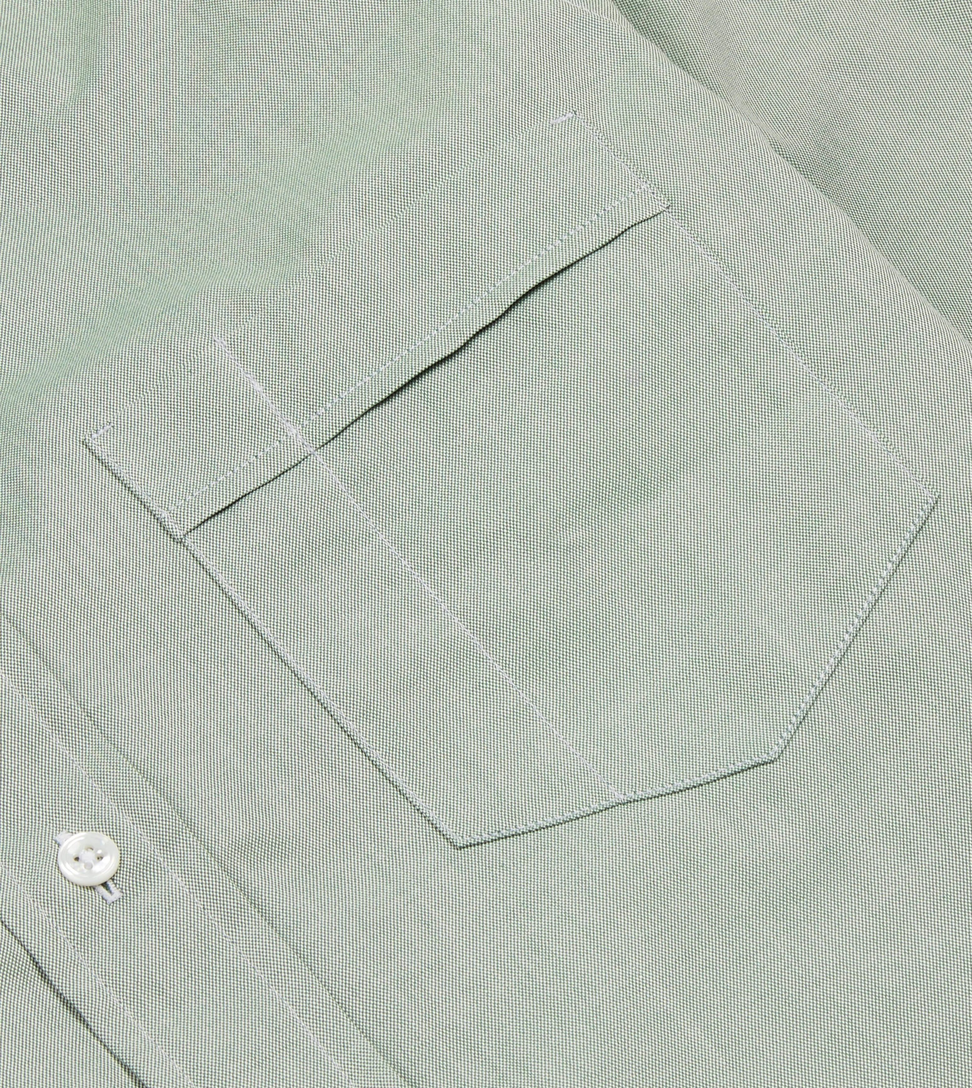 Green Pinpoint Oxford Cotton Cloth Button-Down Shirt - Image 4