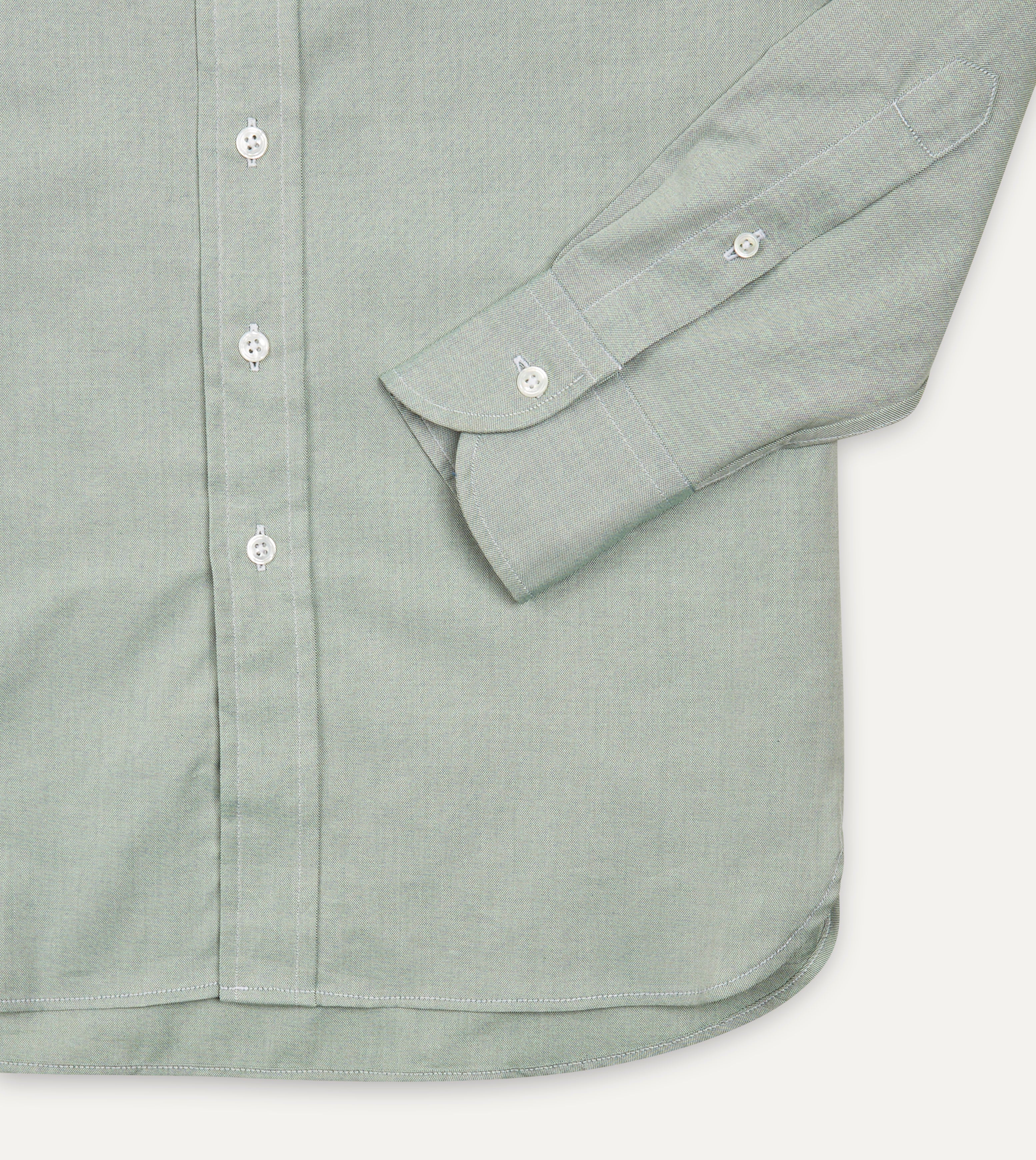 Green Pinpoint Oxford Cotton Cloth Button-Down Shirt - Image 5
