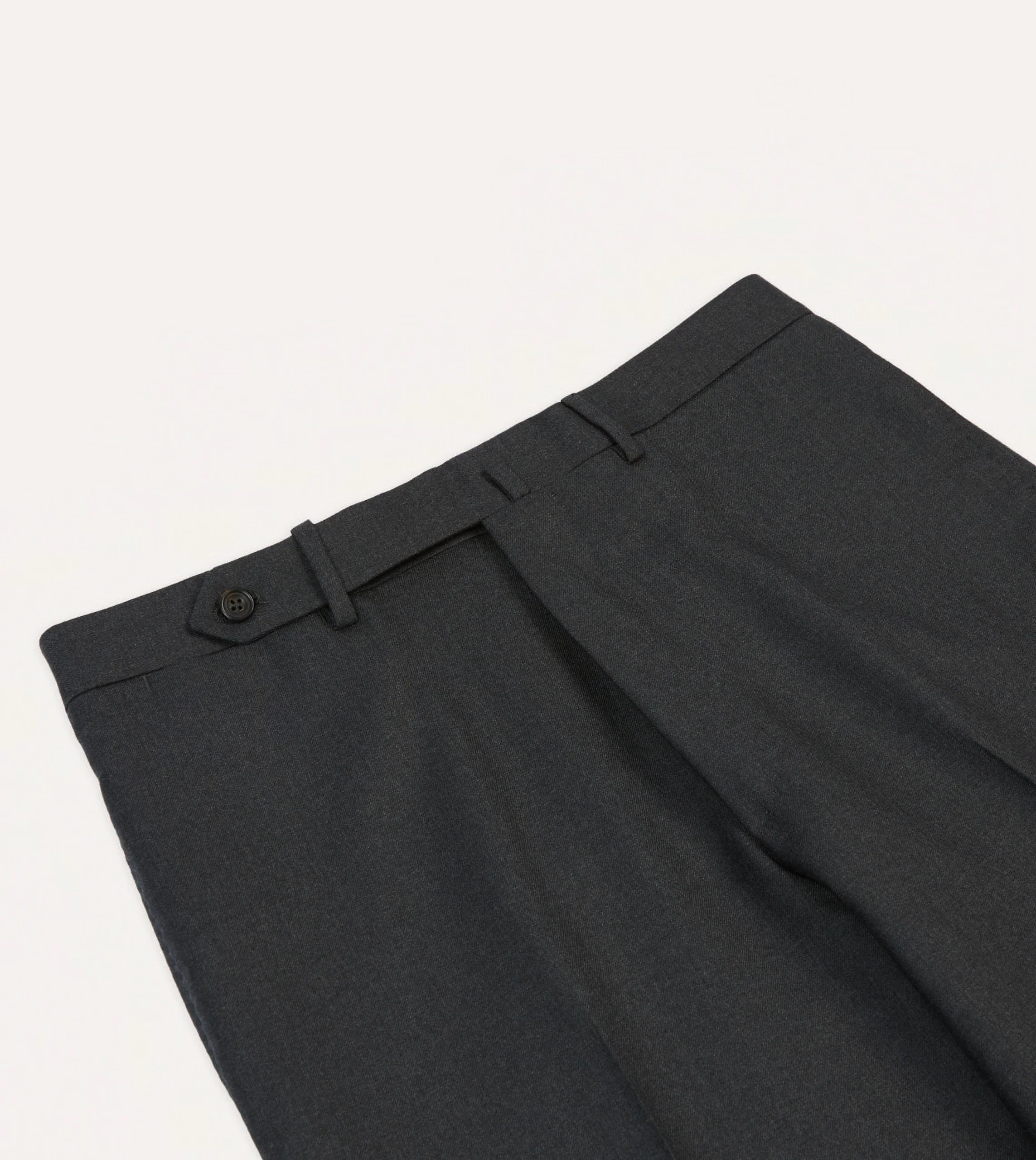 Grey Worsted Wool Flat Front Trouser - Image 4
