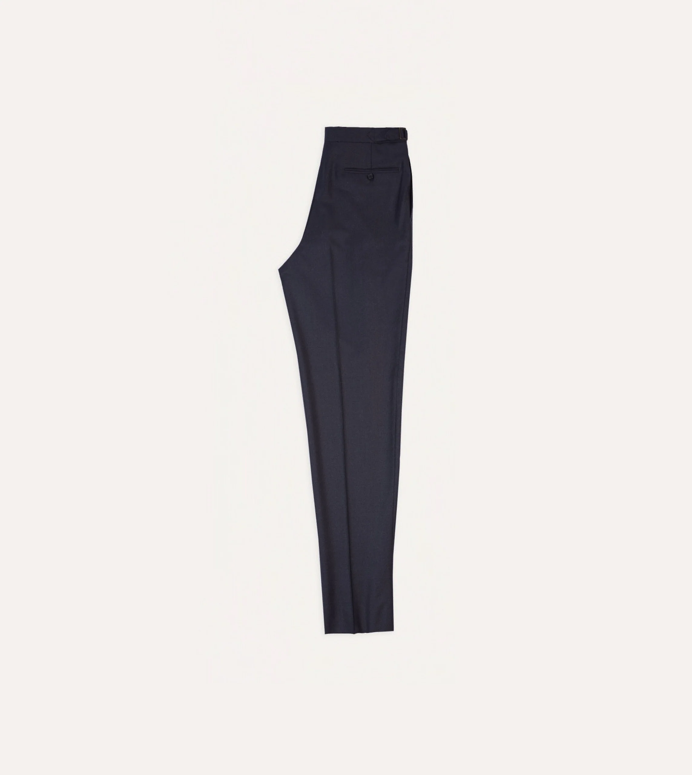 Grey Worsted Wool Single Pleat Trouser - Image 6