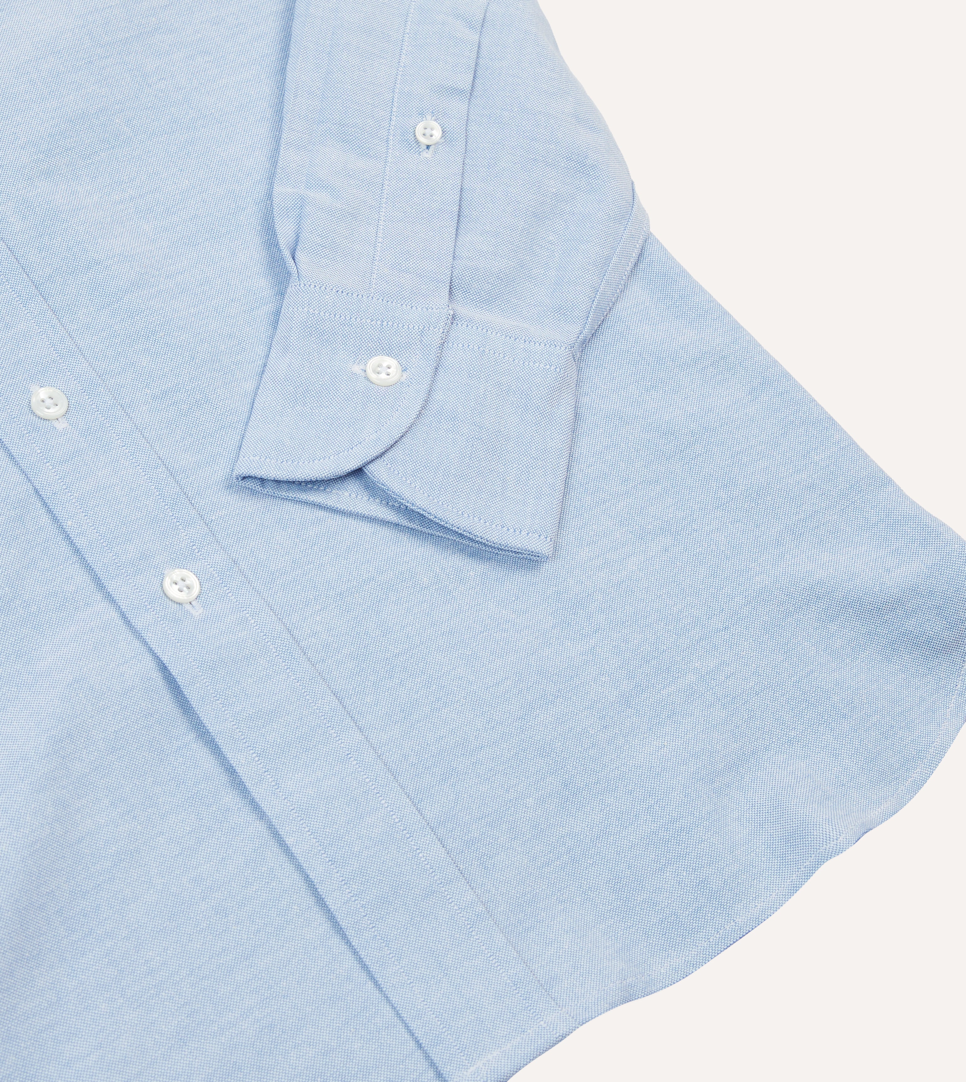 Ice Blue Cotton Oxford Cloth Button-Down Shirt - Image 5