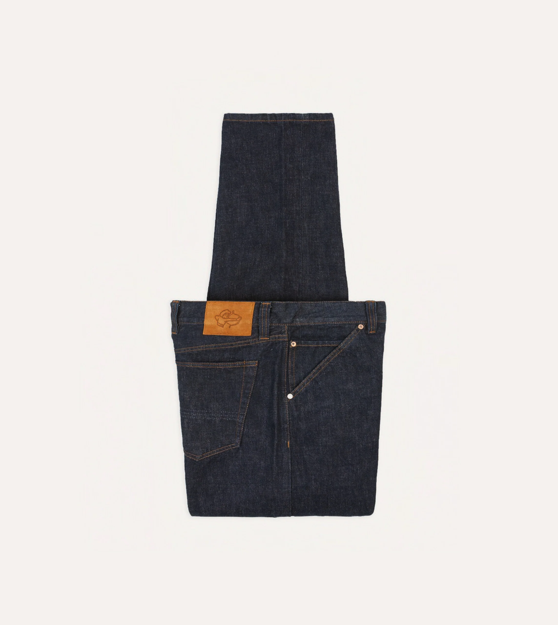 Indigo Rinse 14.2oz Japanese Selvedge Denim Five-Pocket Jeans - Image 3
