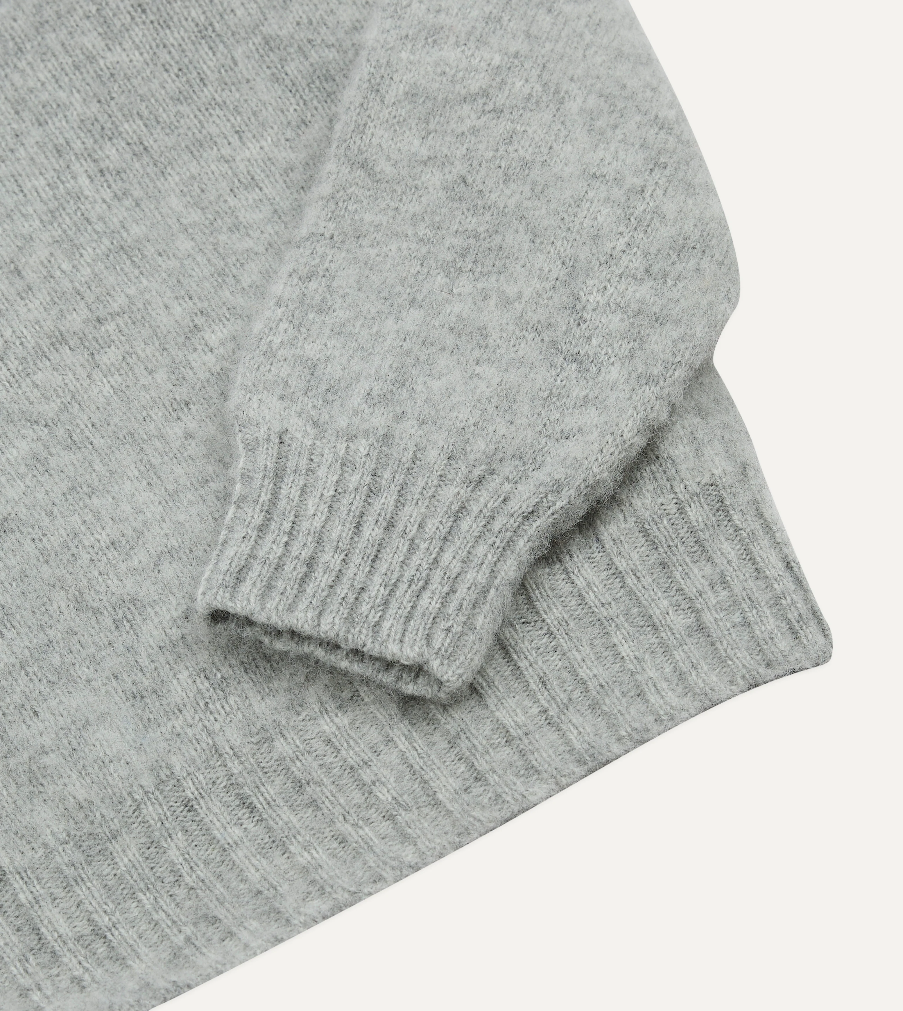 Light Grey Brushed Shetland Crew Neck Jumper - Image 4