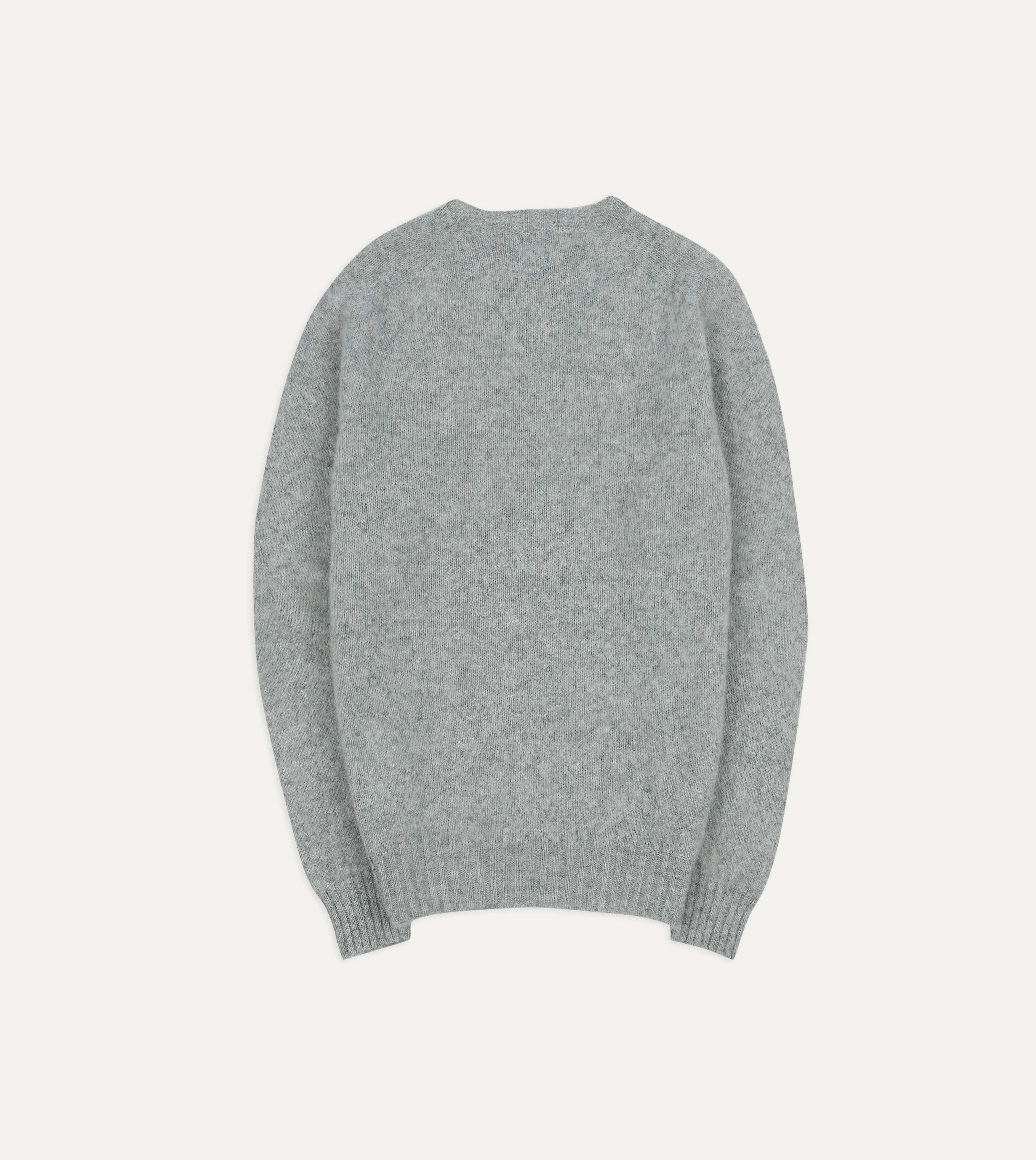 Light Grey Brushed Shetland Crew Neck Jumper - Image 5