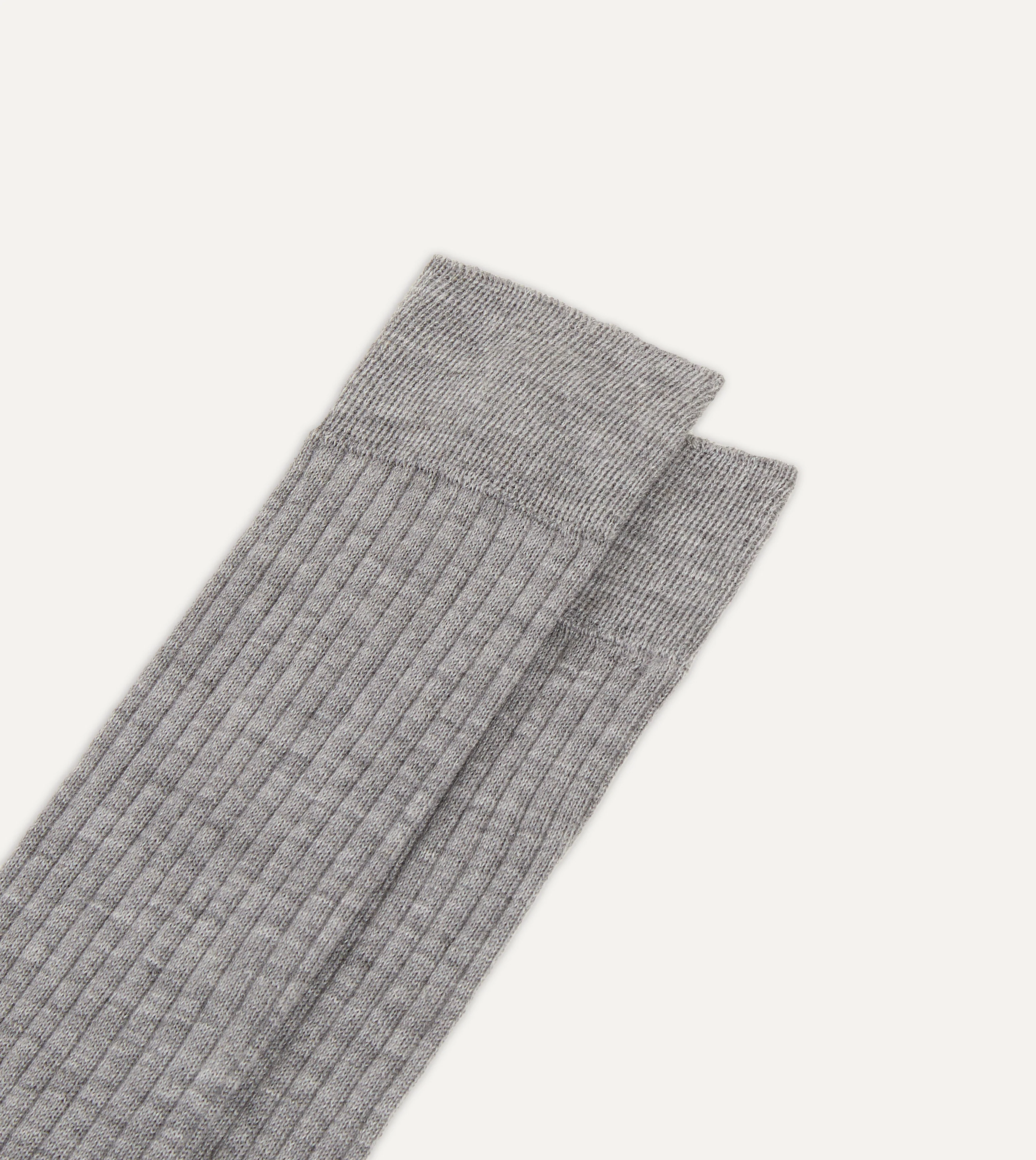 Light Grey Wool Over-The-Calf Socks - Image 3