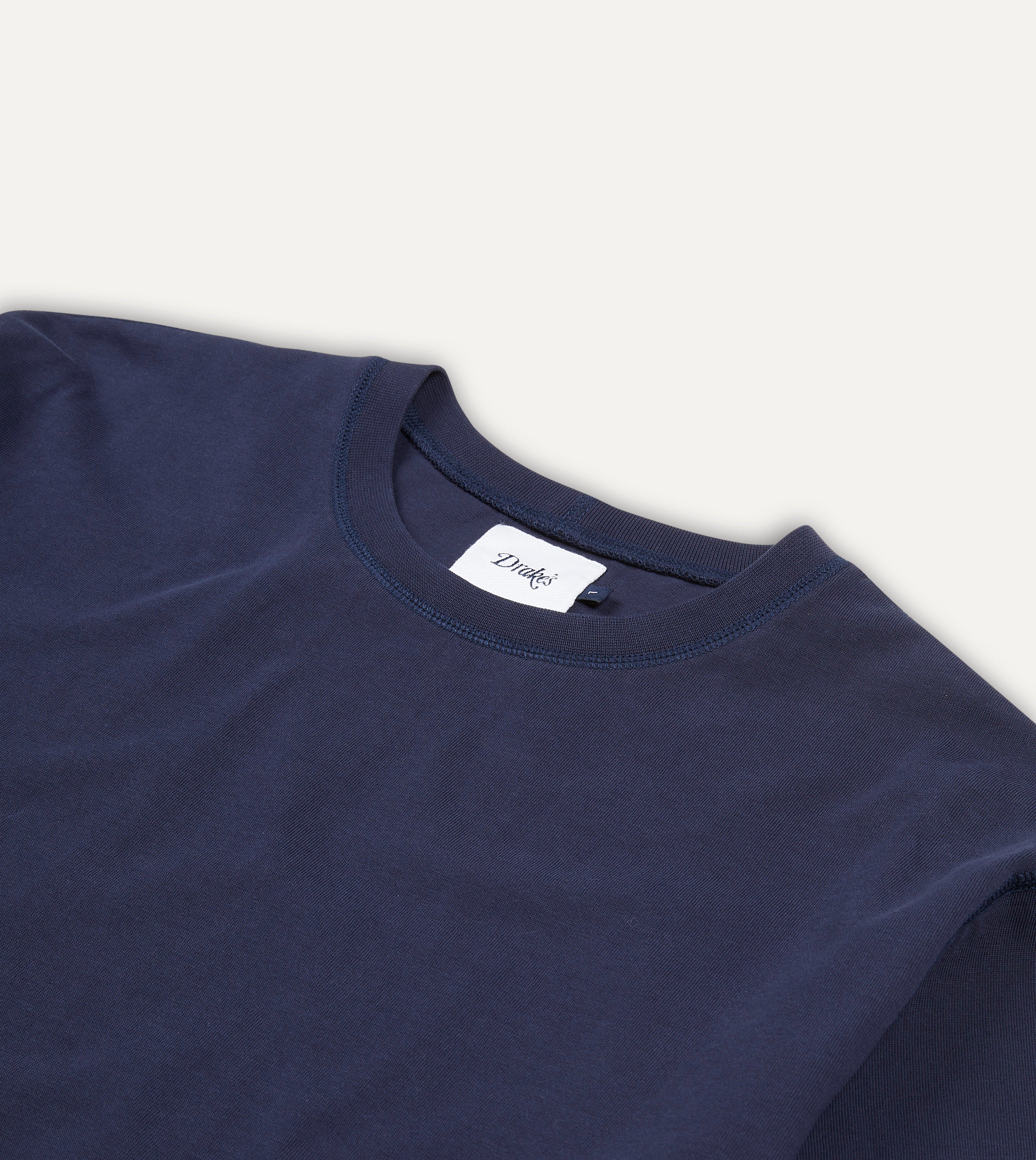 Navy Cotton Crew Neck Hiking T-Shirt - Image 3
