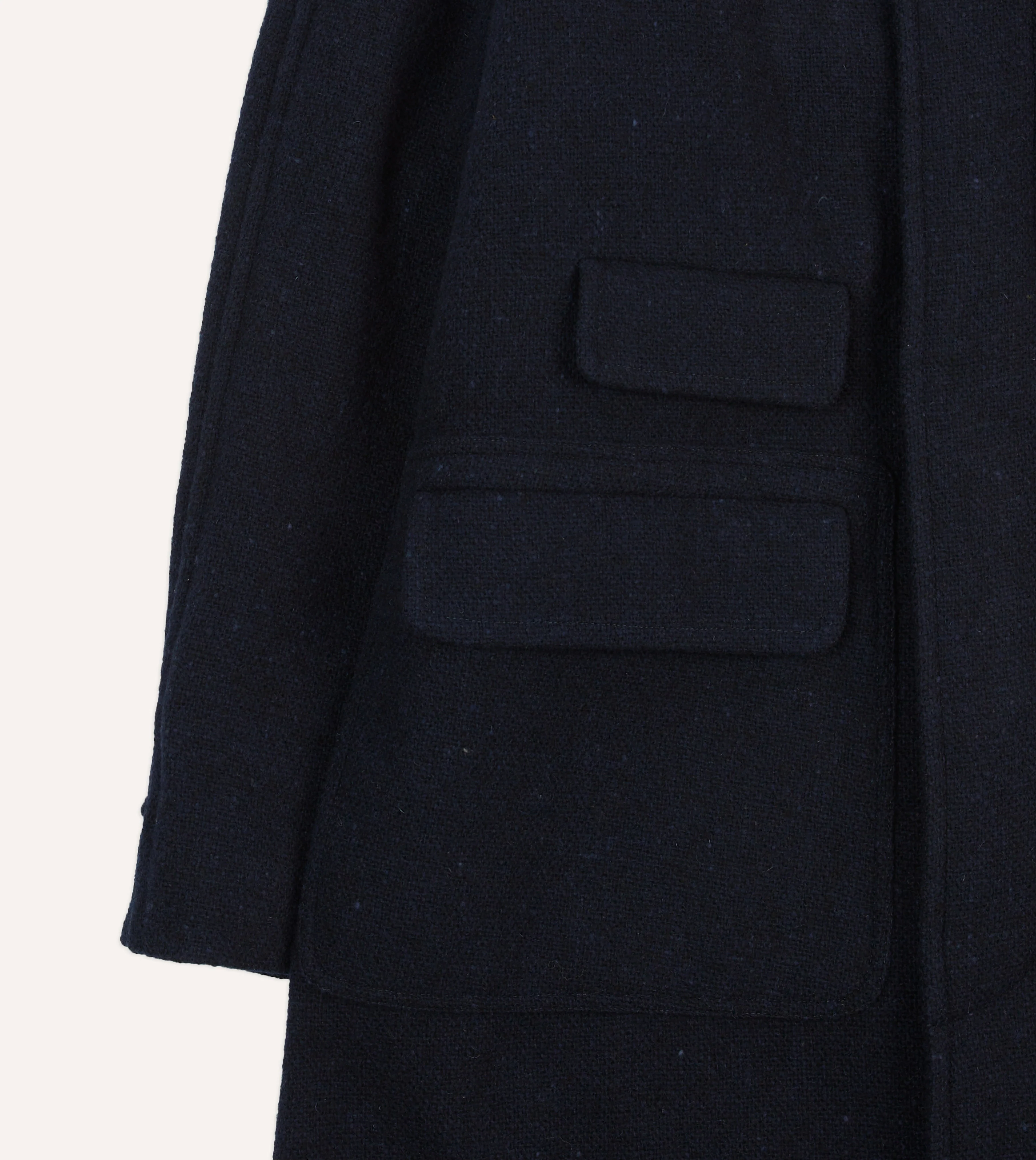 Navy Donegal Wool Raglan Coat - Image 5