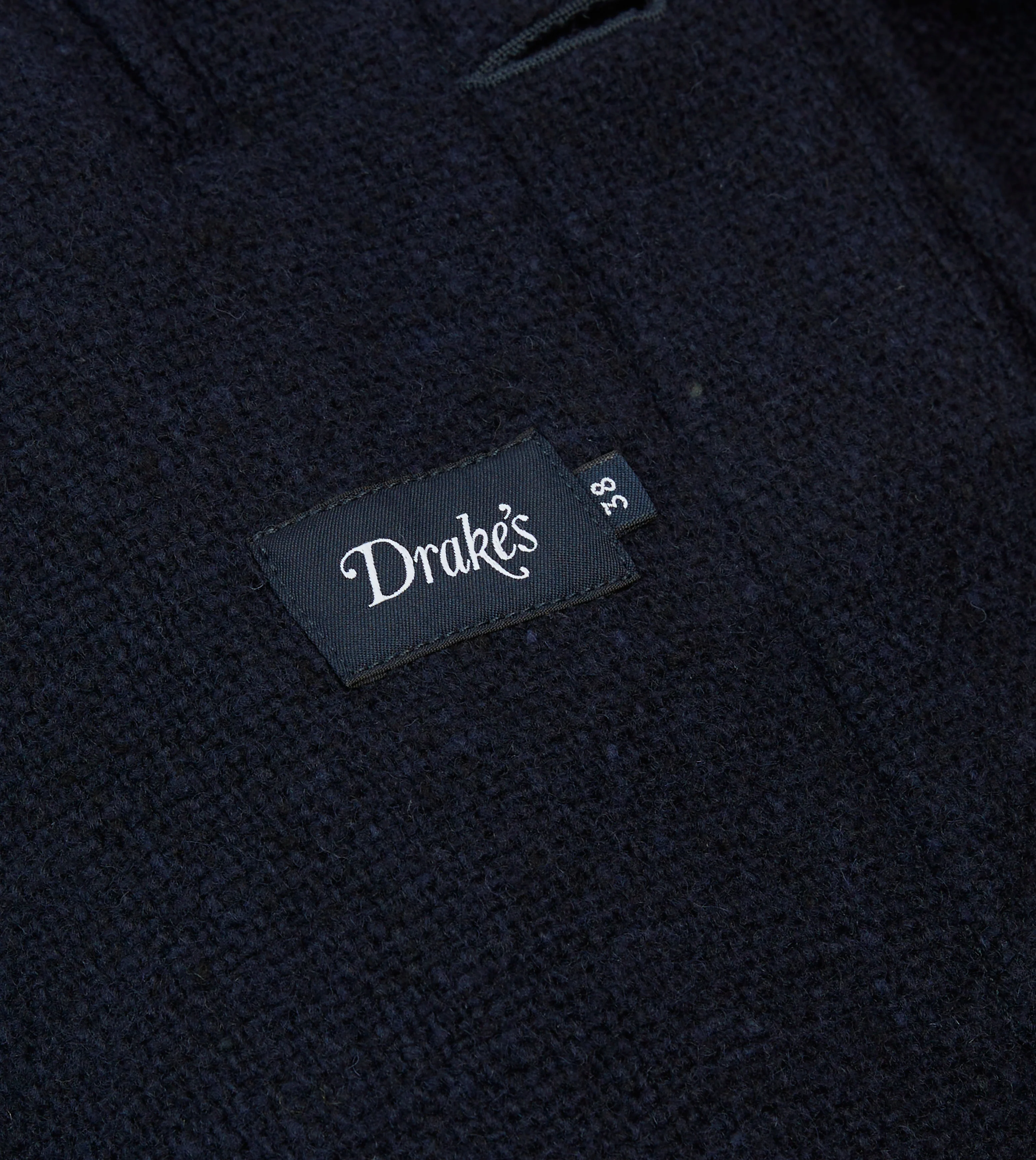 Navy Donegal Wool Raglan Coat - Image 8