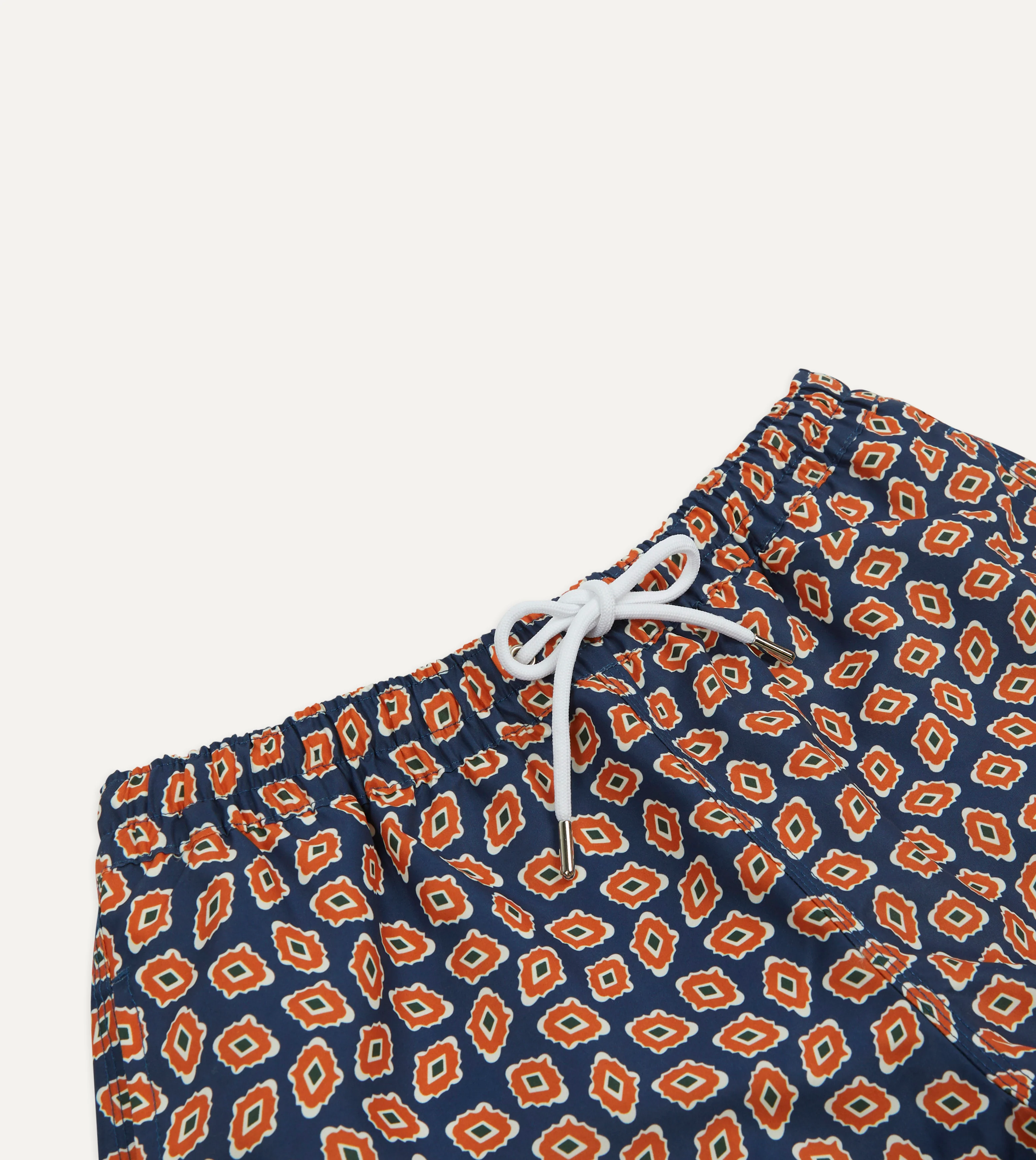 Navy Jumbled Medallion Print Nylon Swim Shorts - Image 3