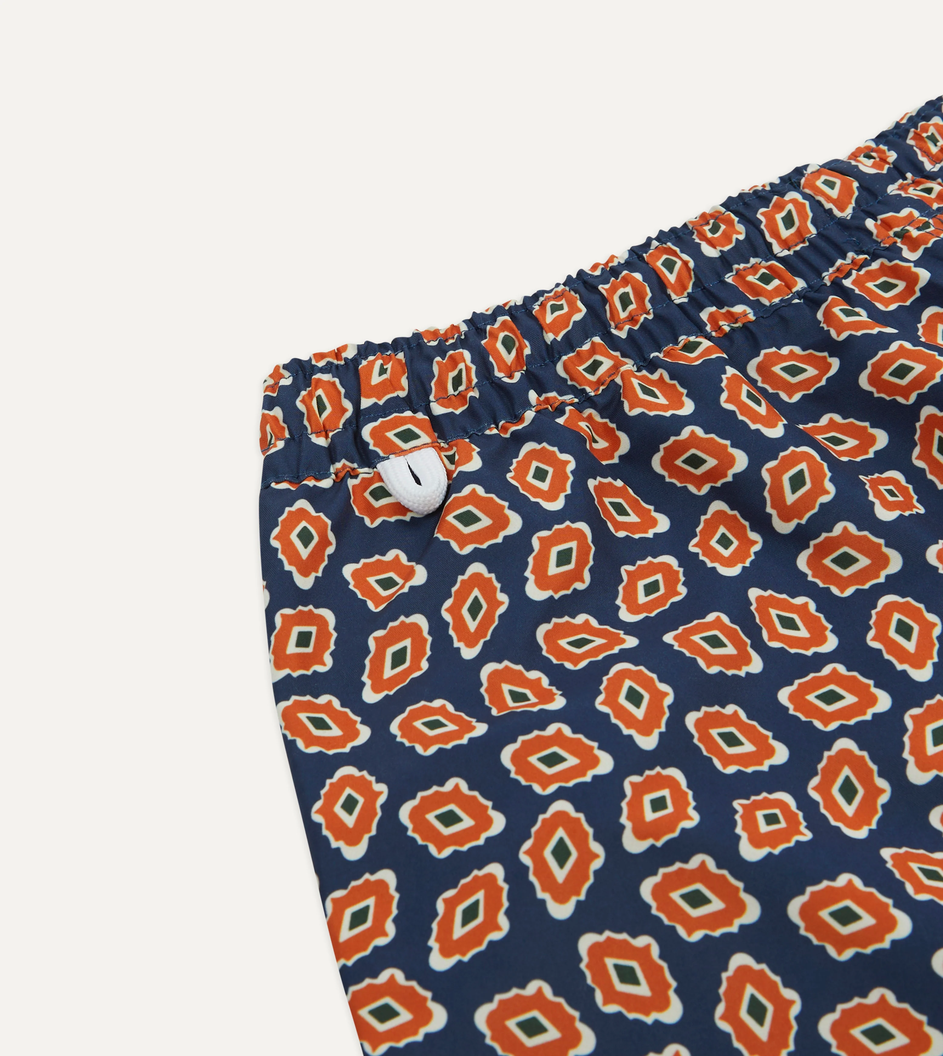 Navy Jumbled Medallion Print Nylon Swim Shorts - Image 4