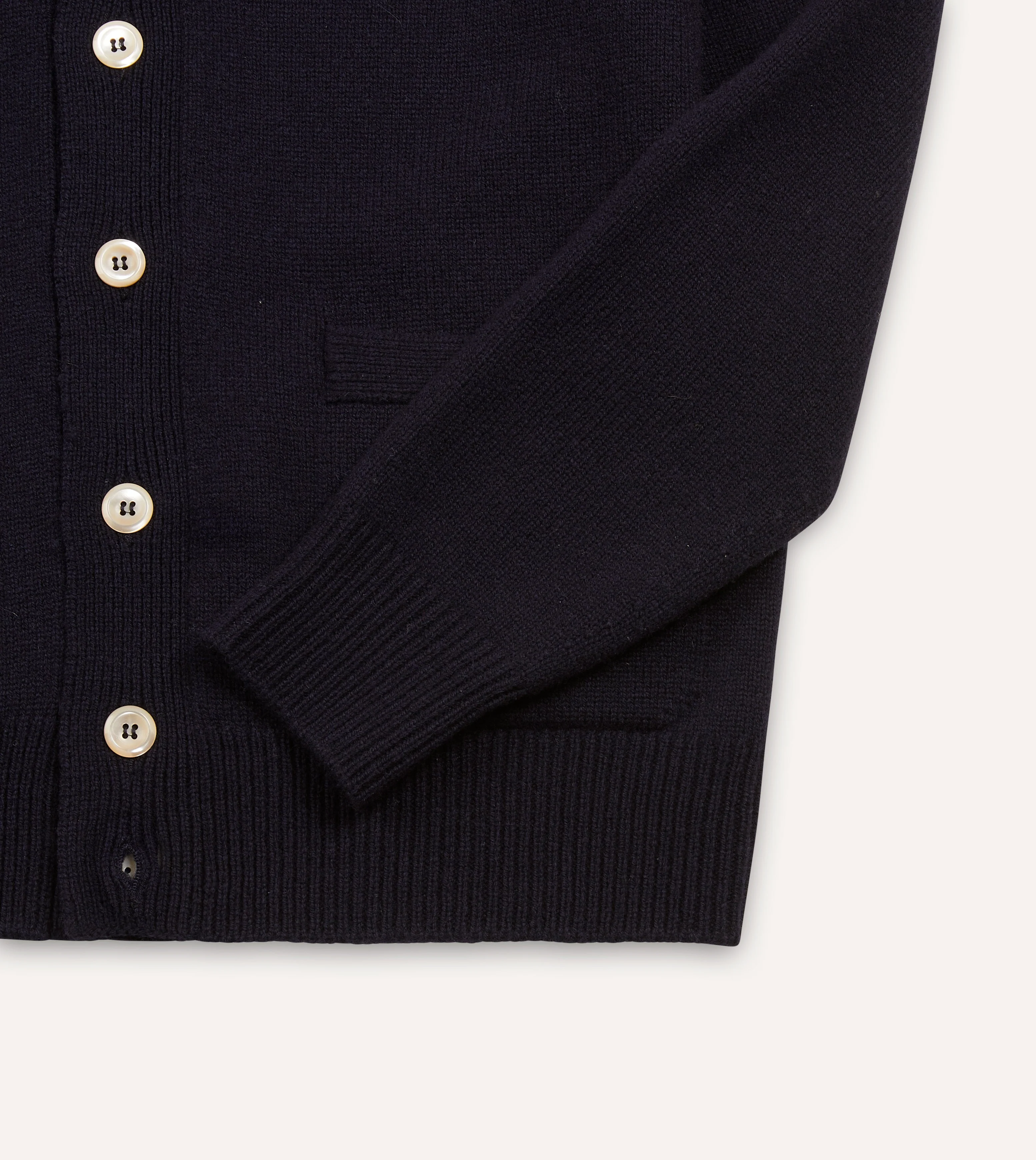 Navy Lambswool 6 Button Cardigan - Image 4