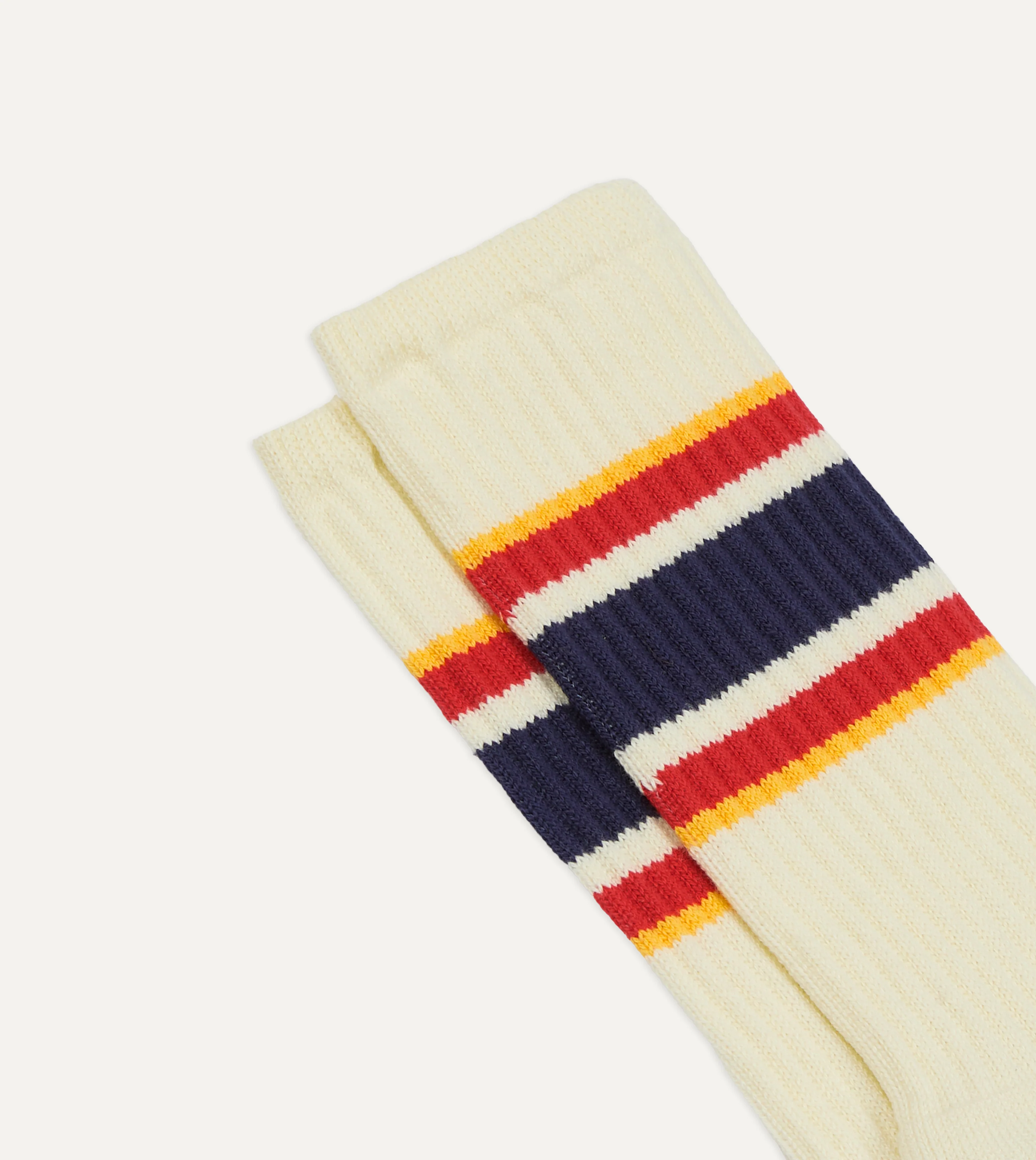 Navy, Red and Yellow Striped Sport Socks - Image 3