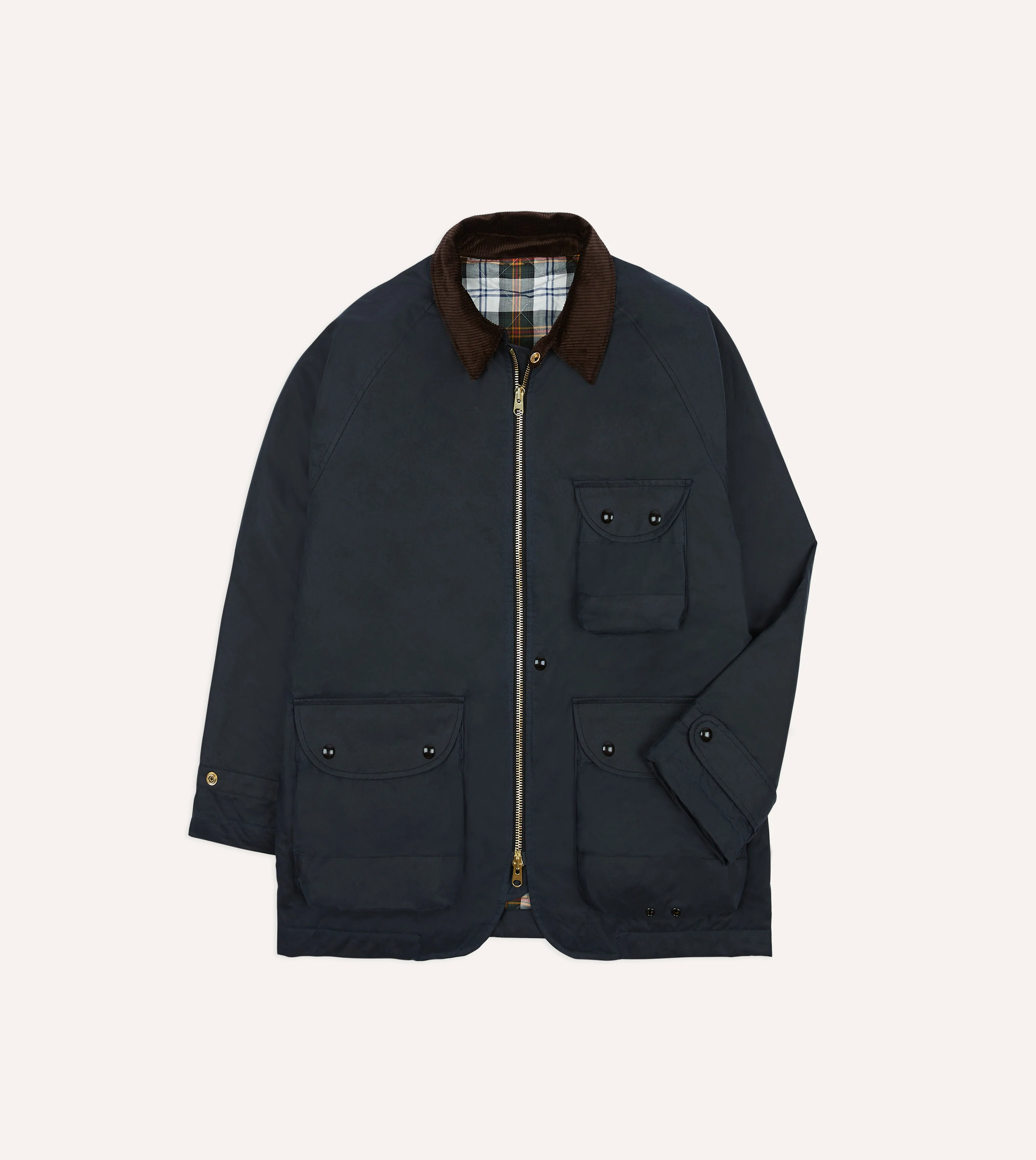 Navy Waxed Coverall Jacket - Image 3
