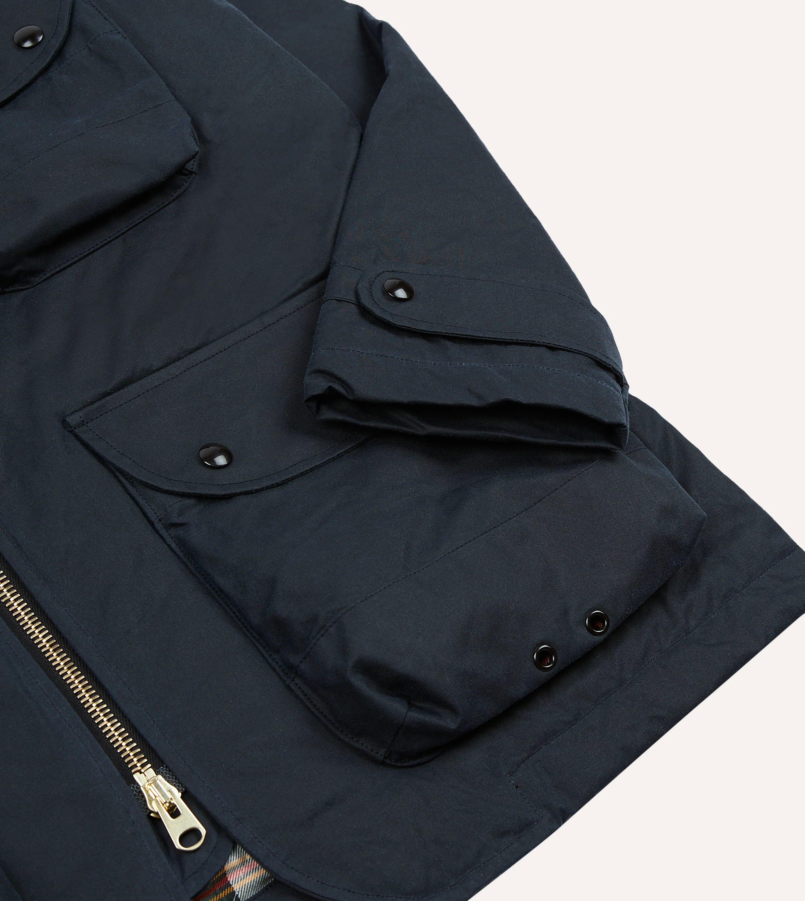 Navy Waxed Coverall Jacket - Image 7