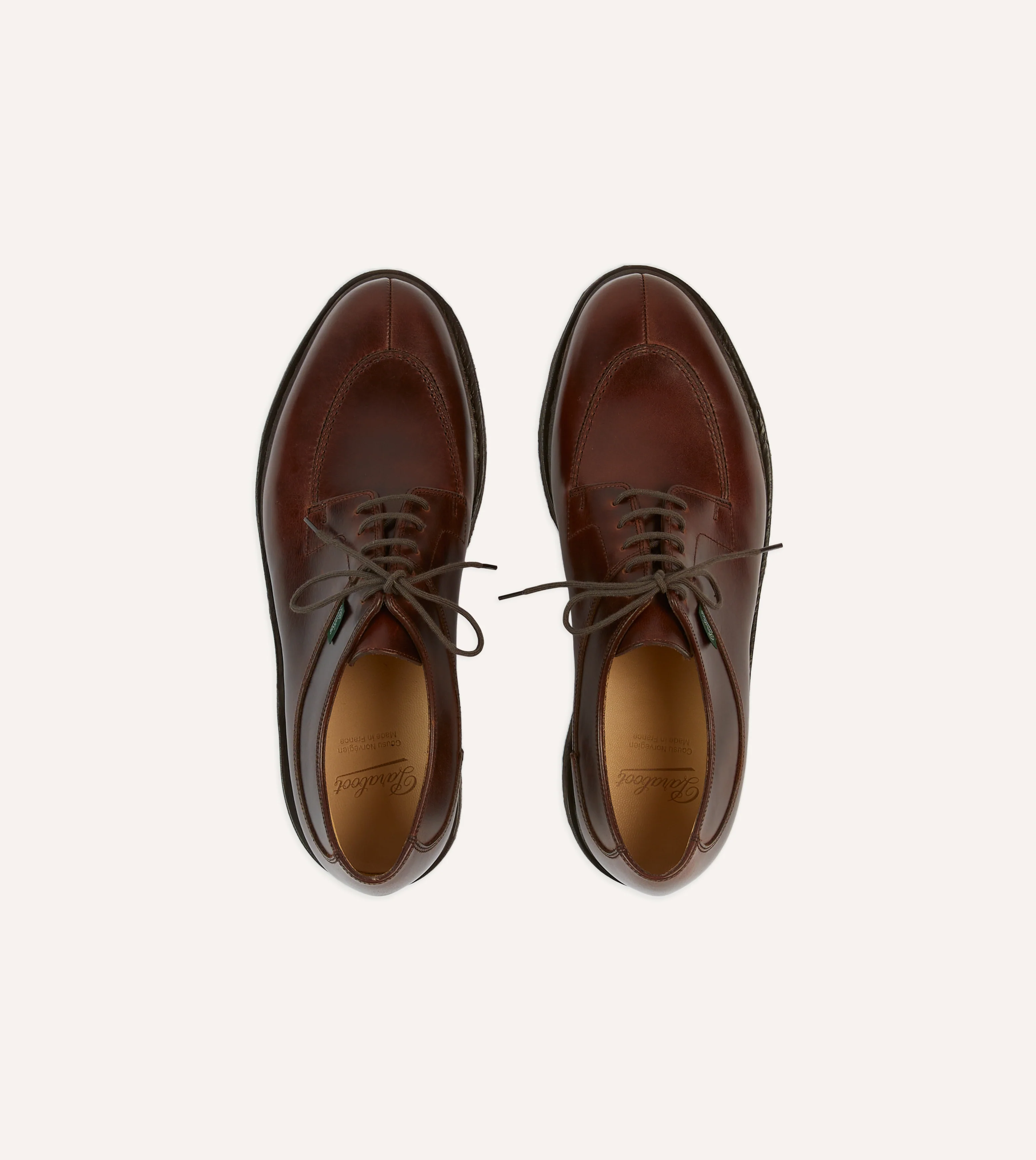 Paraboot Avignon Brown Leather Derby Shoe - Image 4