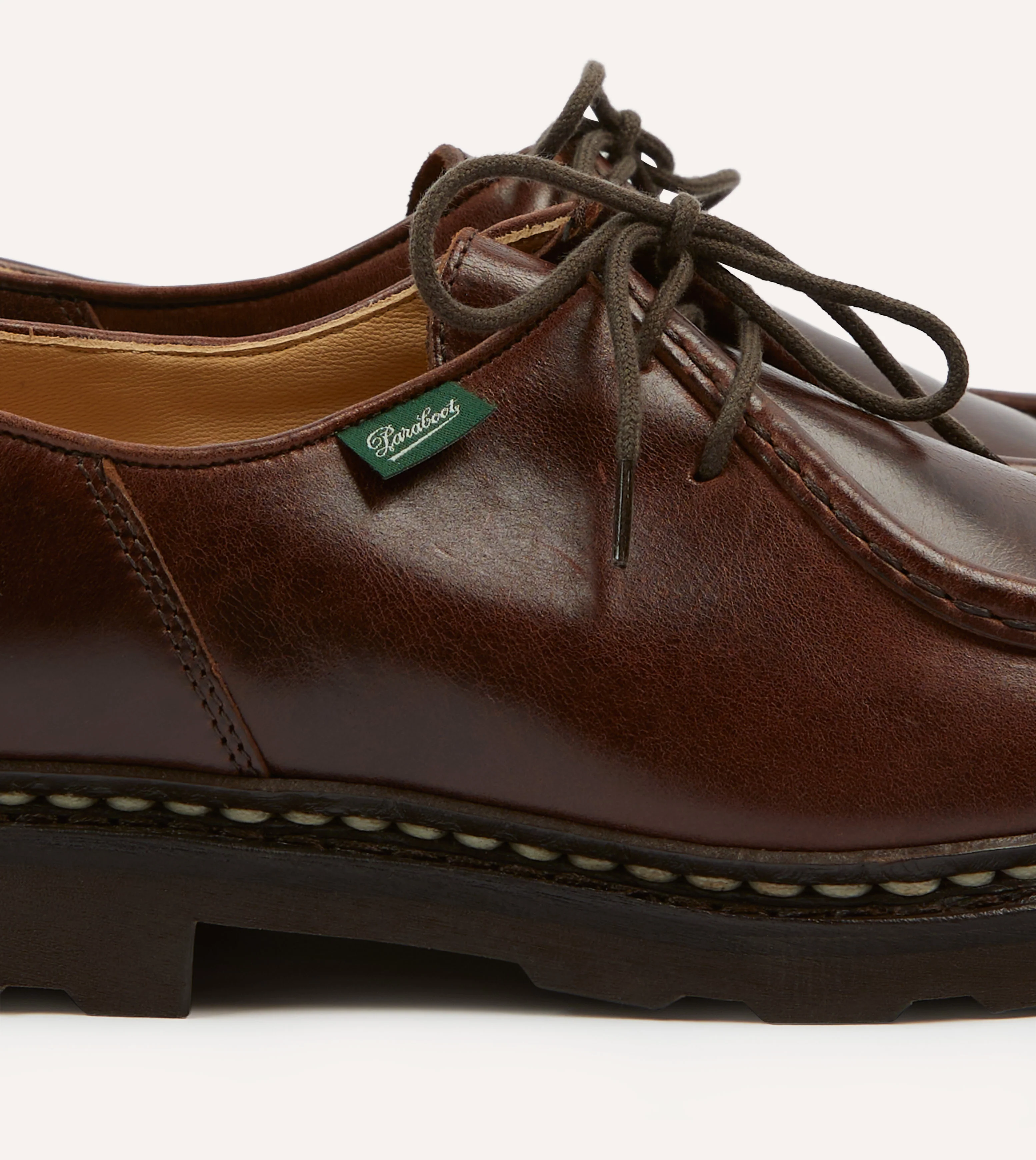 Paraboot Michael Brown Leather Derby Shoe - Image 3