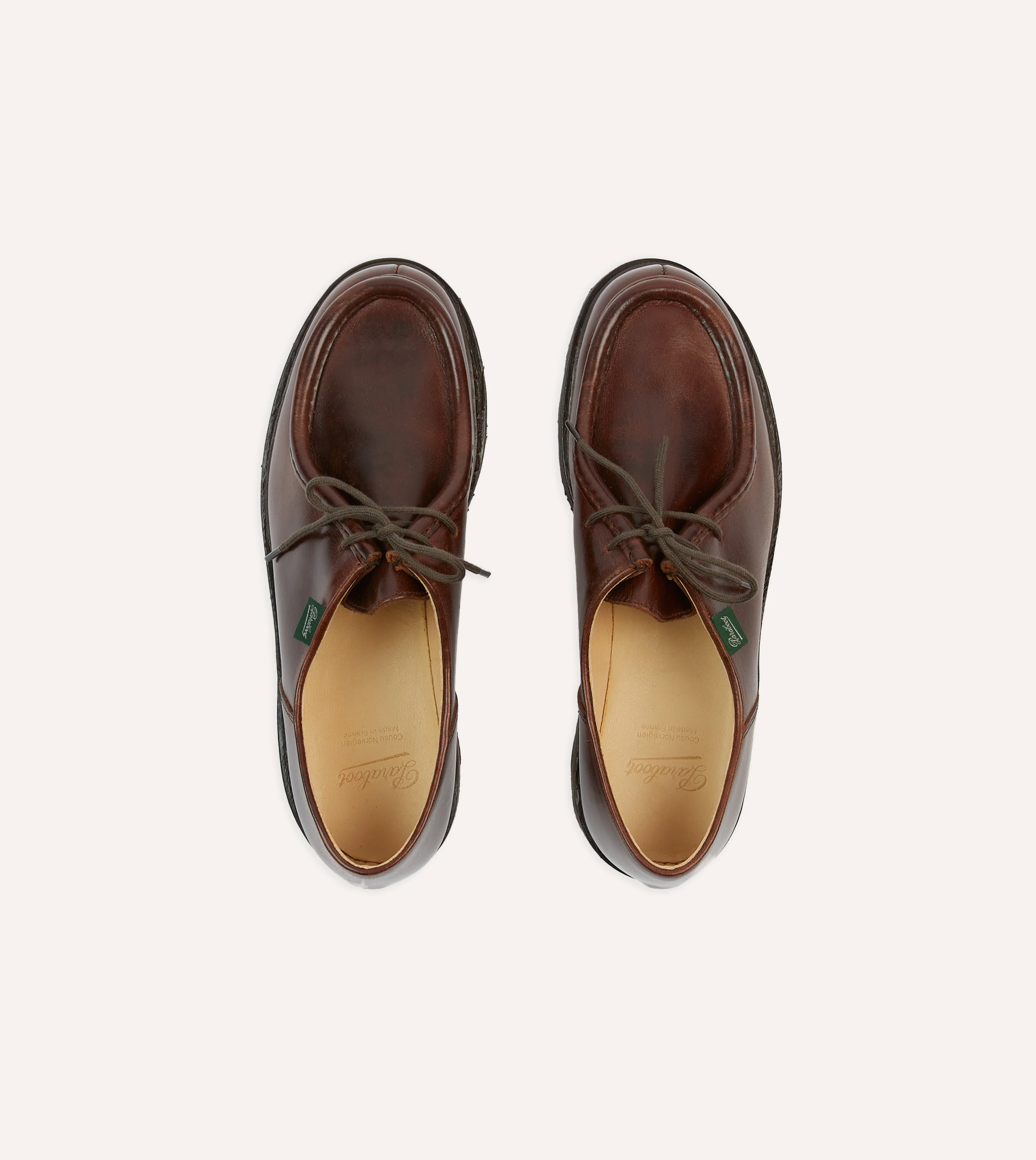 Paraboot Michael Brown Leather Derby Shoe - Image 4